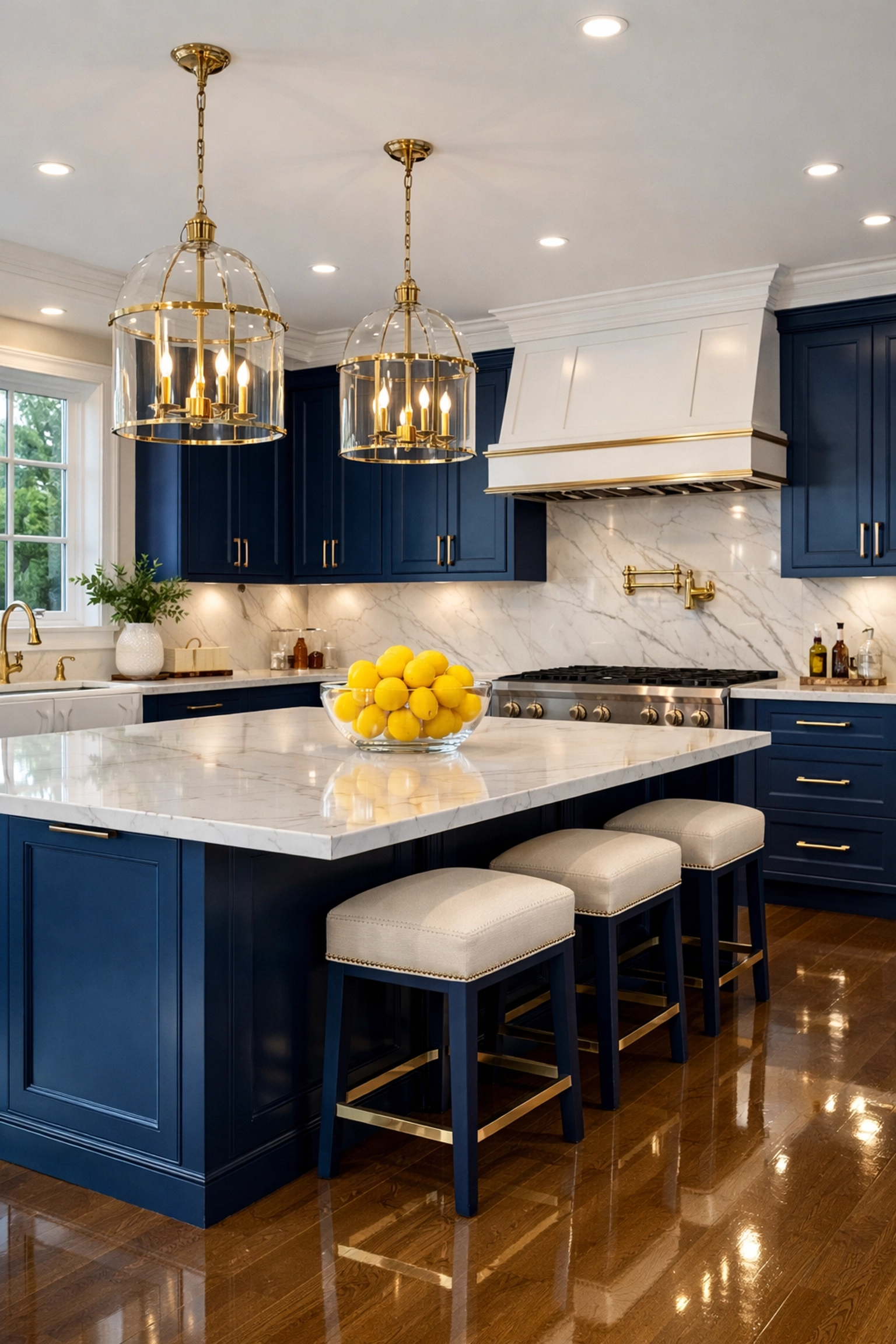 Sanitized luxury kitchen with spotless marble countertops from a ninja-level deep clean in Massachusetts.