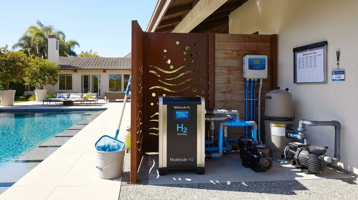 High-tech pool equipment setup
