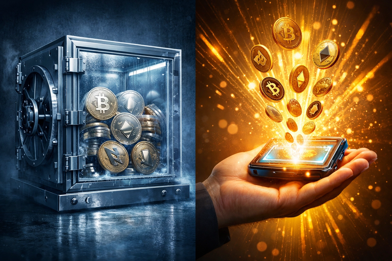 Self-custody crypto wallet receiving funds directly versus custodial payment processor holding funds