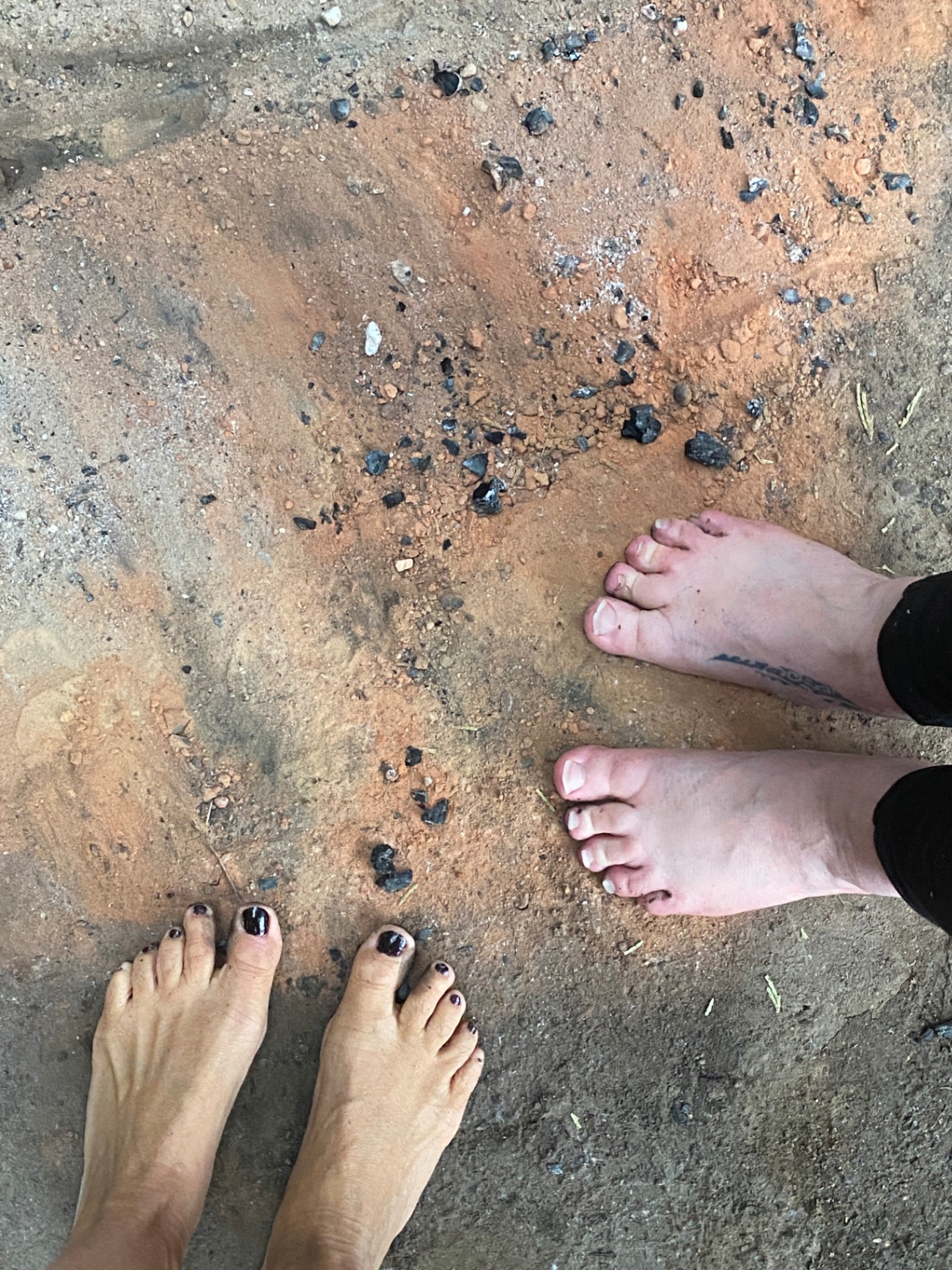 Bare feet on ash Bare feet on ash