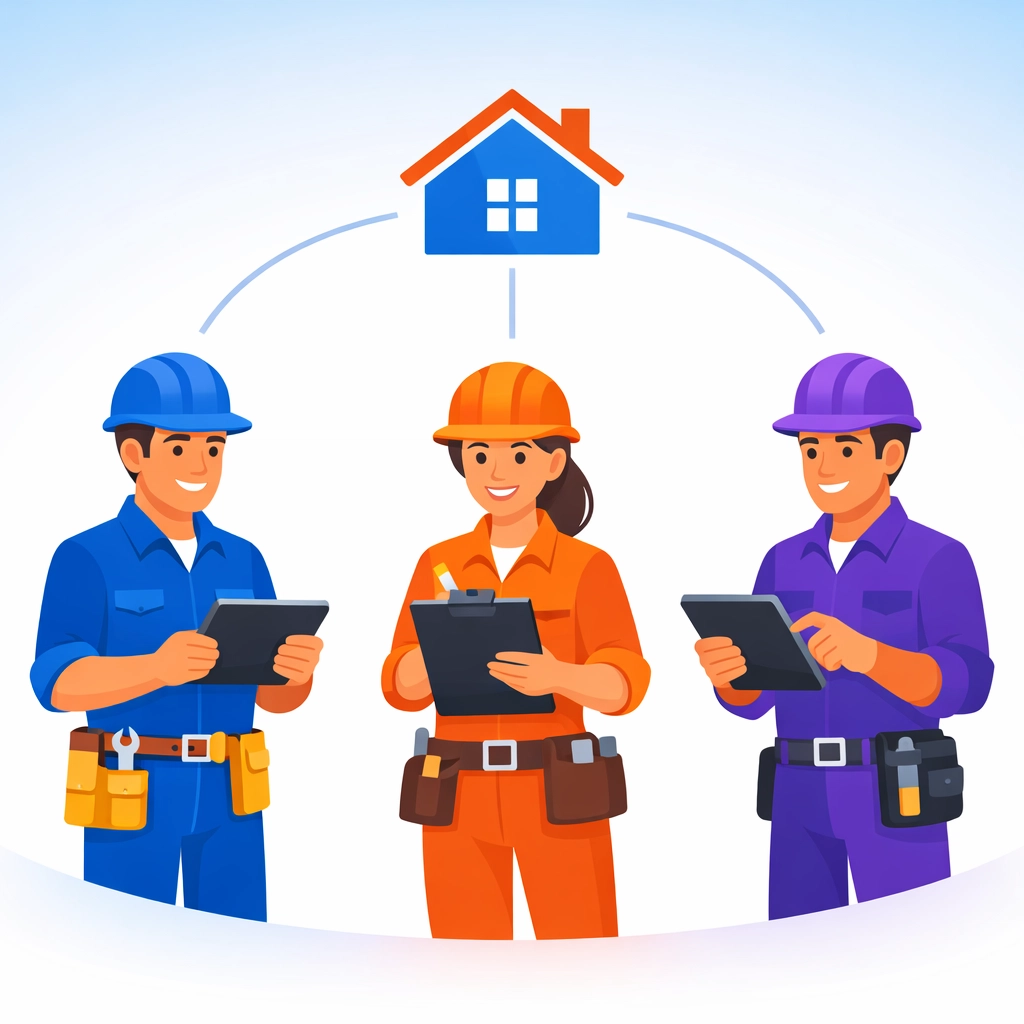 Three contractors sharing qualified leads in fair marketplace model