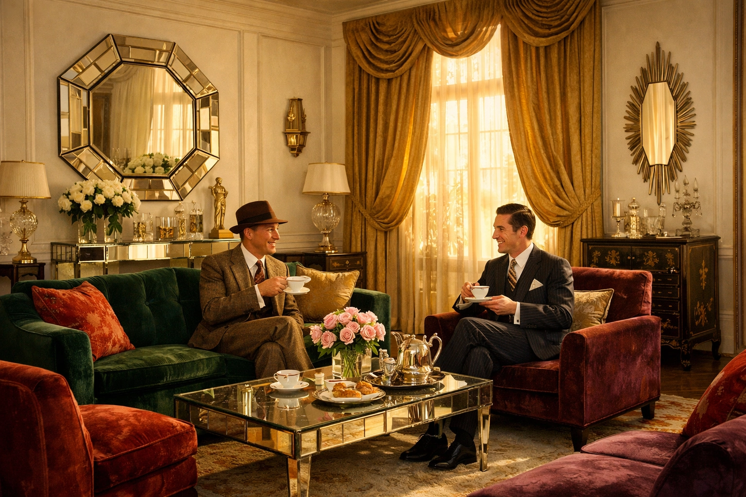 1920s Art Deco living room showcasing Elsie de Wolfe's revolutionary gay interior design aesthetic