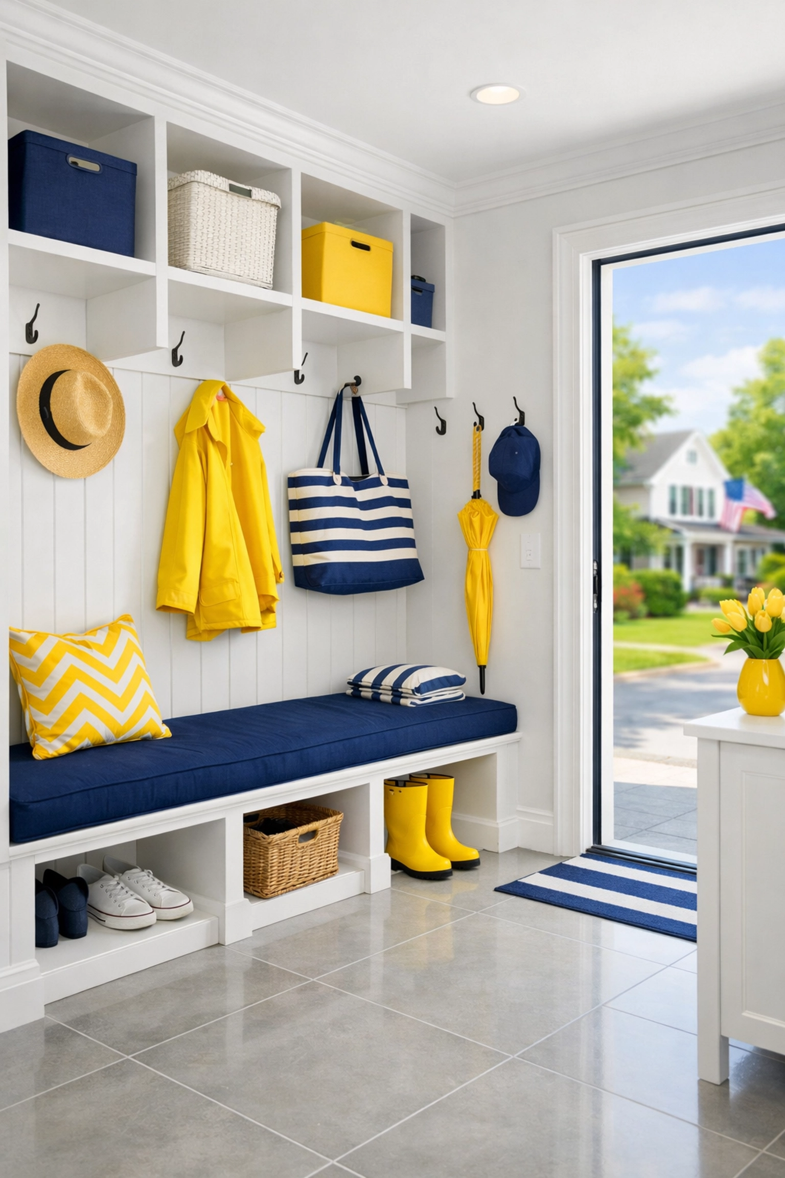 Spotless entryway in a Massachusetts home after weekly house cleaning and apartment cleaning services.