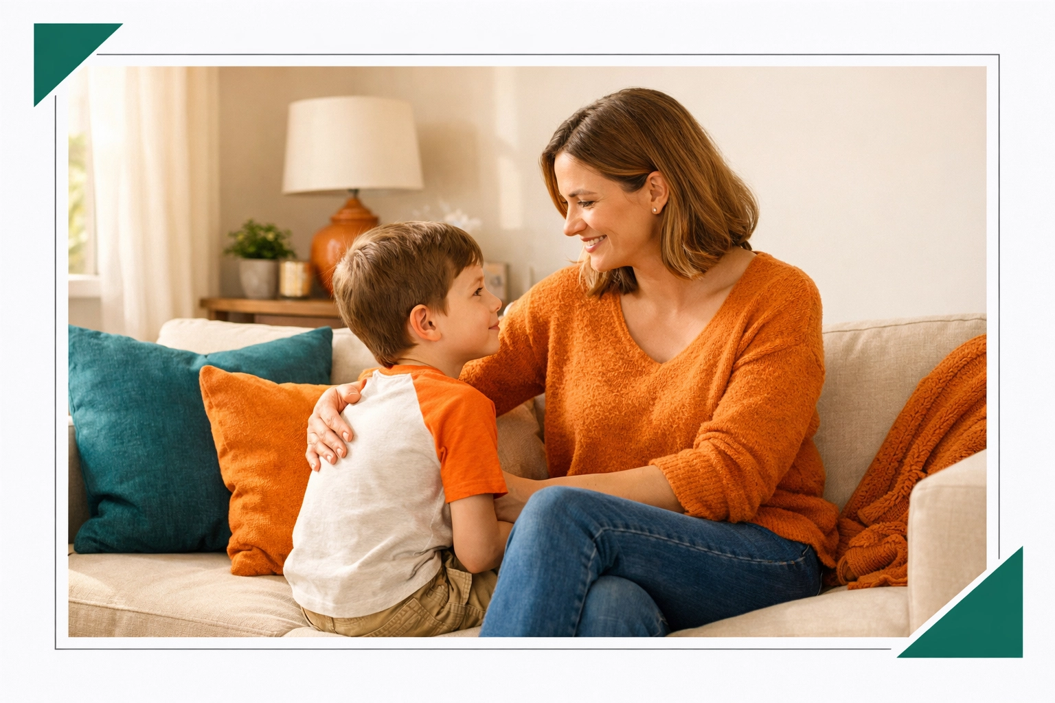A parent and child sharing a peaceful moment together to build emotional connection in the morning.