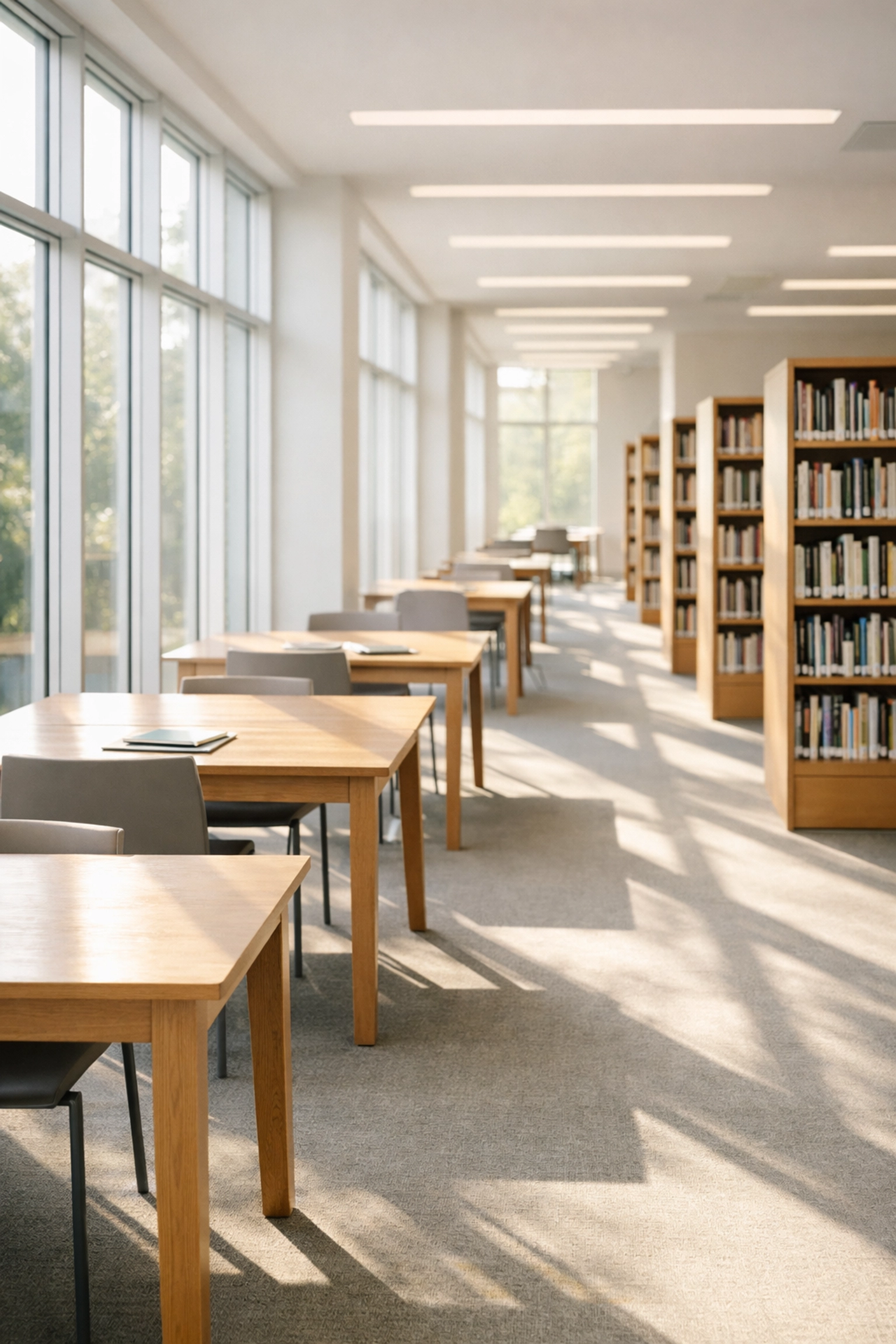 Modern high school library representing the top-rated Jackson Local School District in Canton, Ohio.