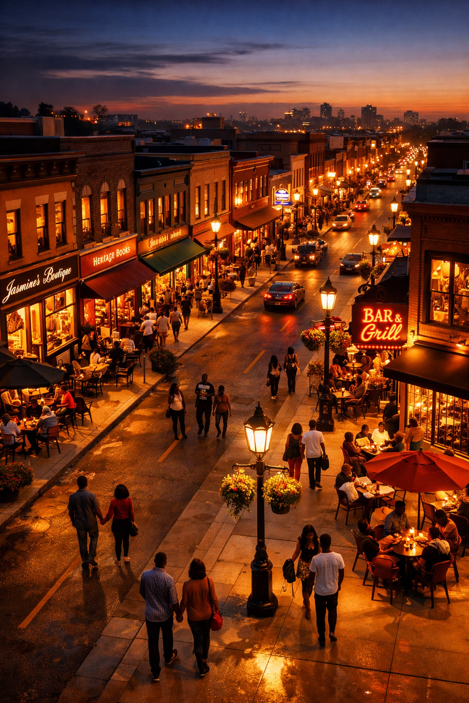 Thriving Black-owned business district showing community economic circulation