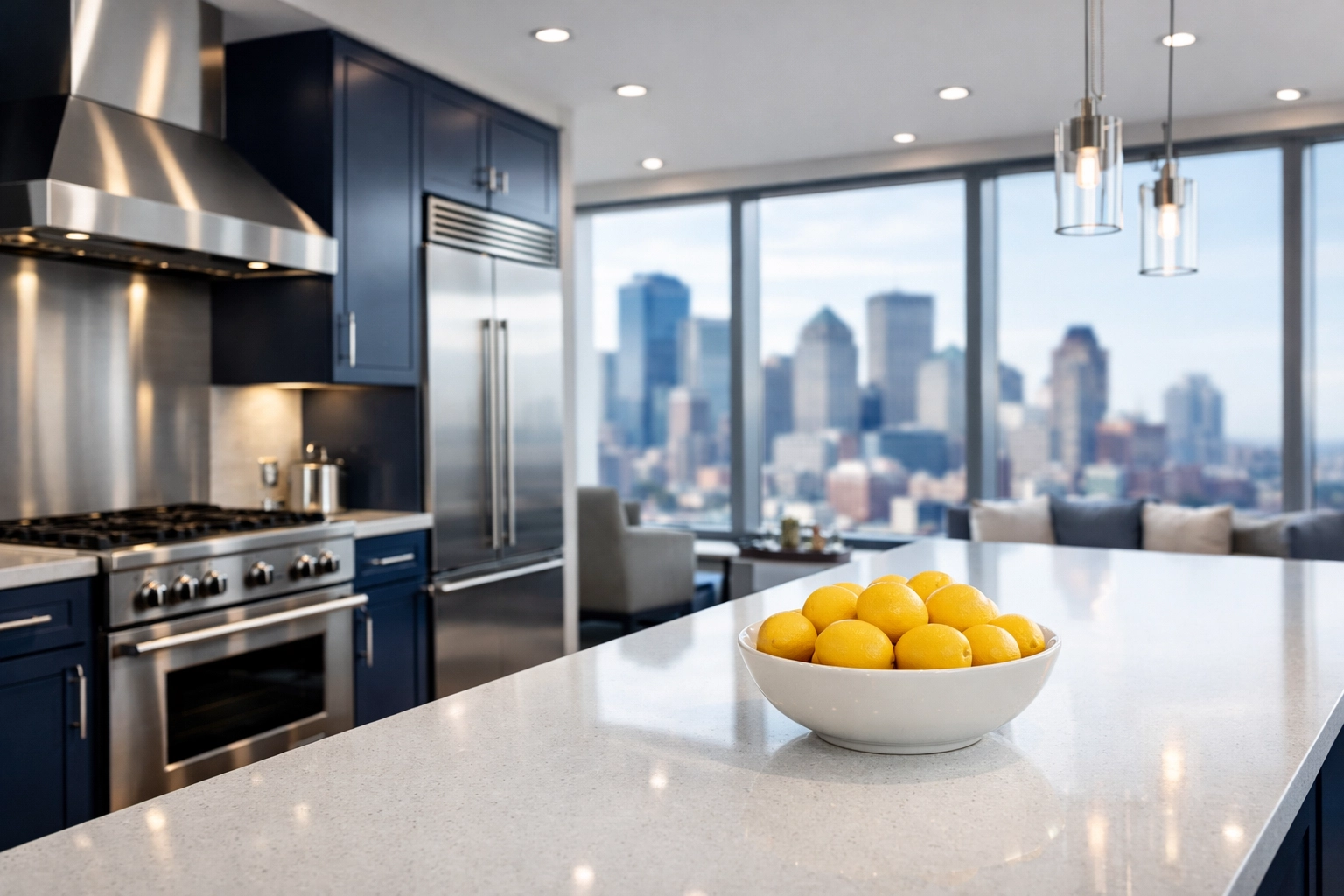 Sparkling Boston condo kitchen showcasing professional residential cleaning Massachusetts for urban listings.