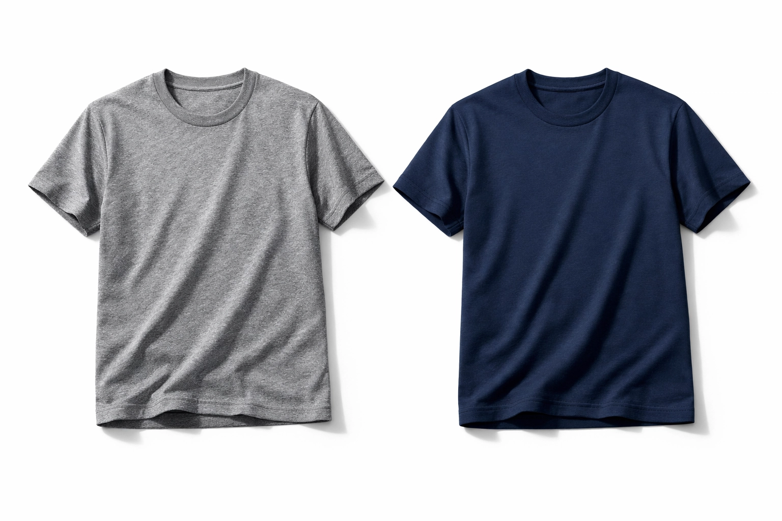 Bella + Canvas 3001 cotton tee next to Next Level 6210 CVC blend shirt showing fabric texture