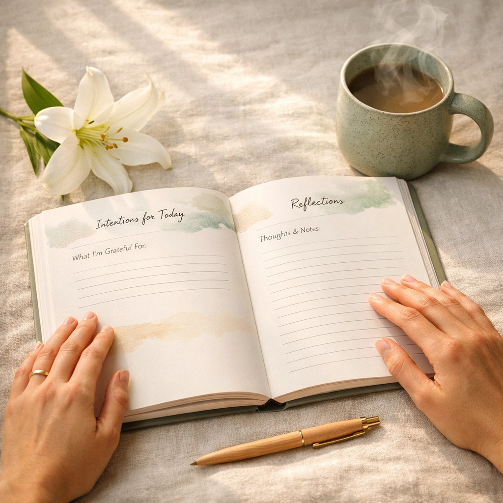 Using a trauma processing workbook for narcissistic abuse recovery in a peaceful, supportive setting.