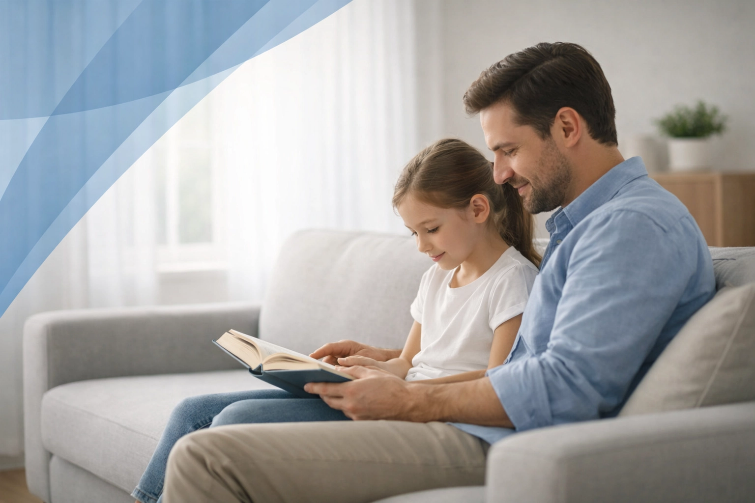 Father and child at home illustrating joint physical custody and best interests of the child in Virginia.