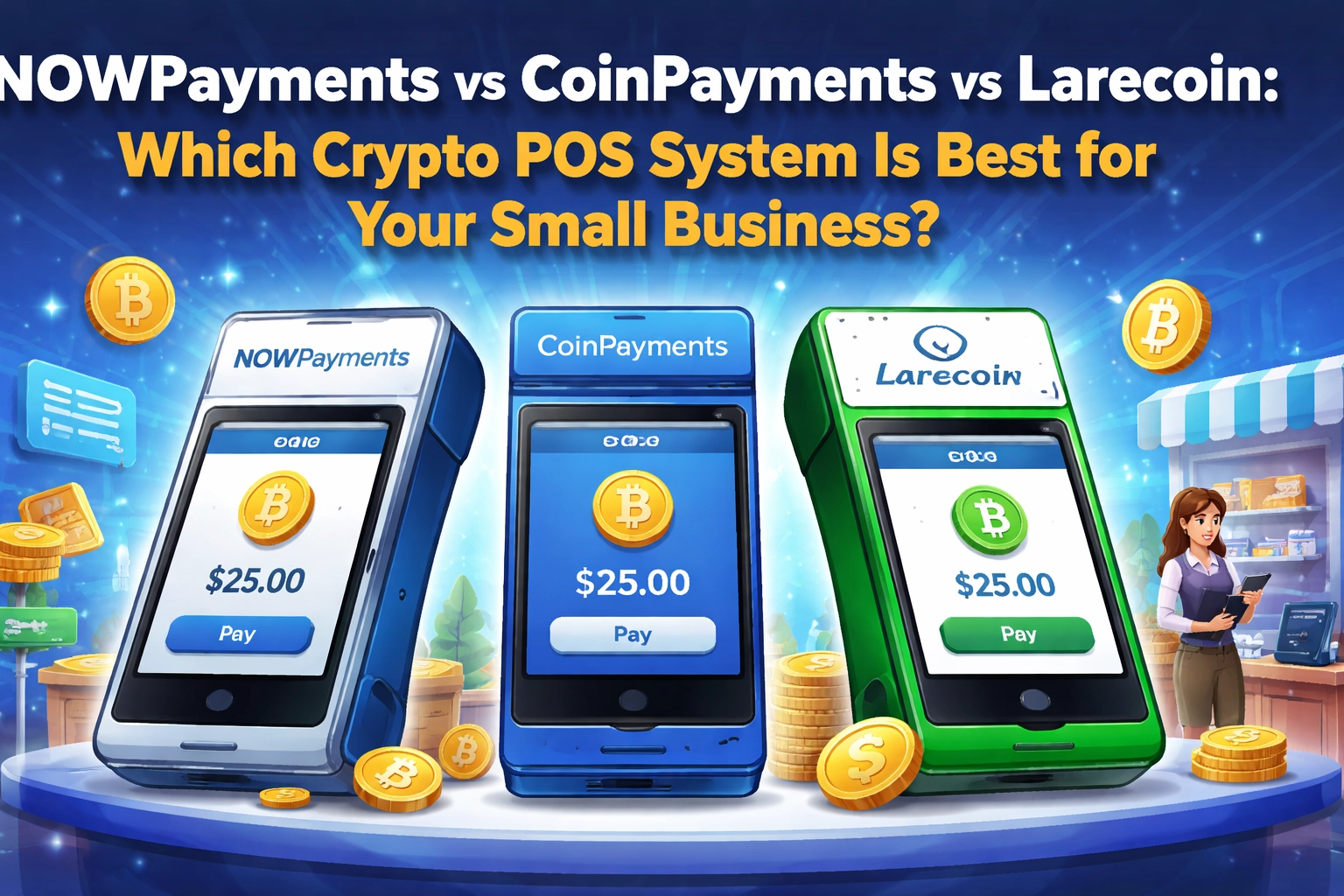 [HERO] NOWPayments vs CoinPayments vs Larecoin: Which Crypto POS System Is Best for Your Small Business?