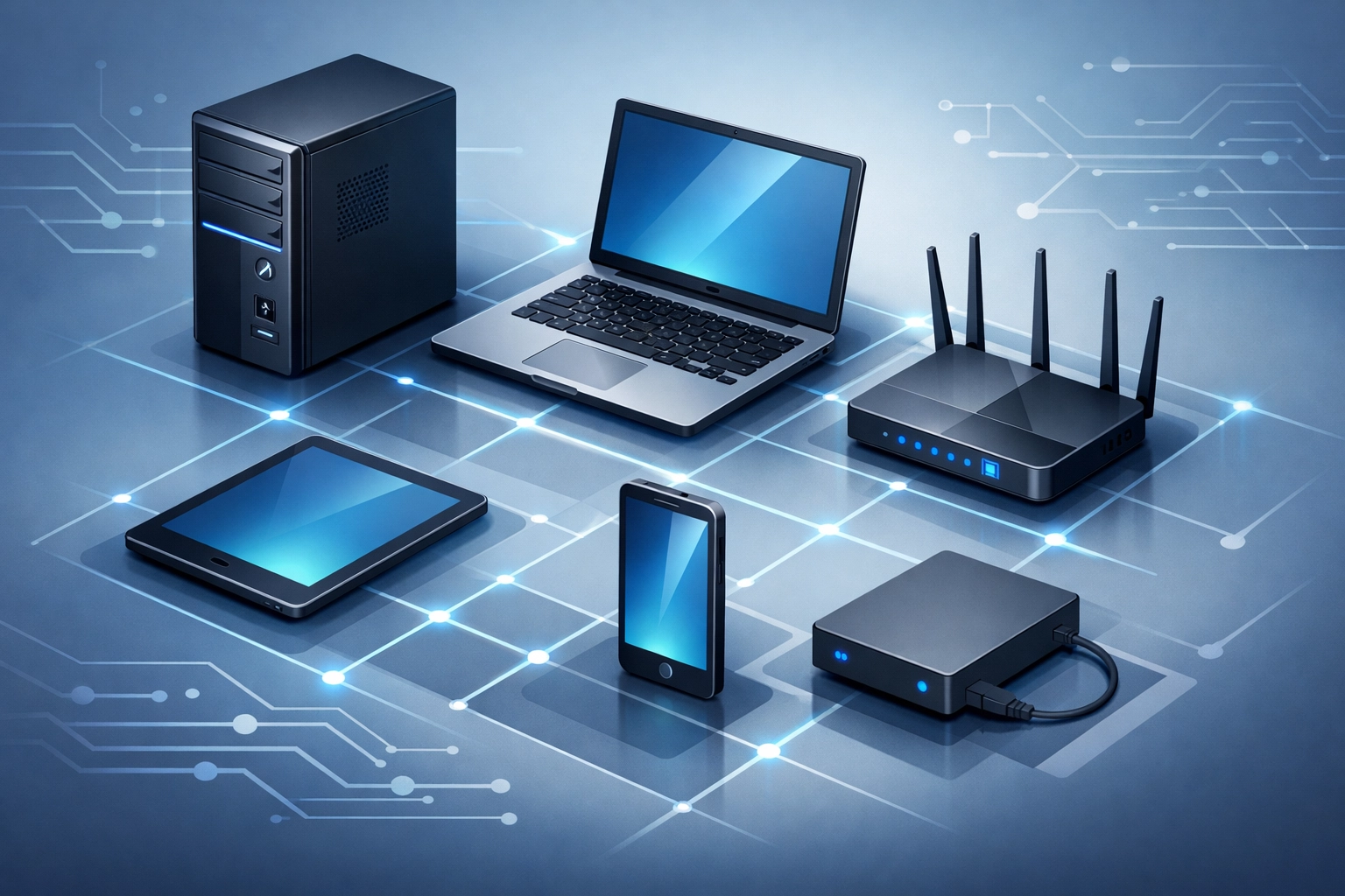 Desktop computers, laptops, and devices available for repair services