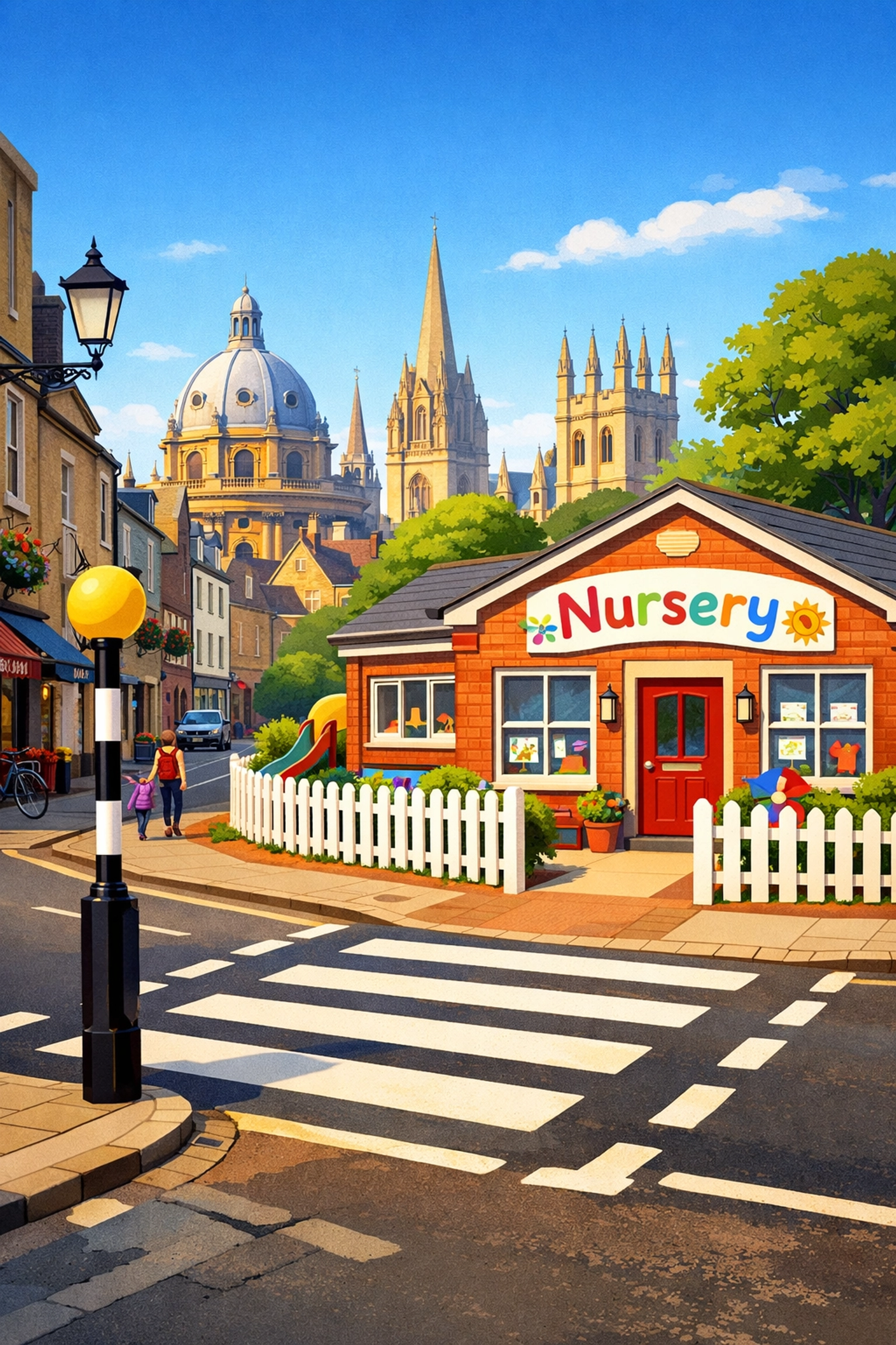 Secure Oxford nursery building with CCTV protection located near the city's historic centre.