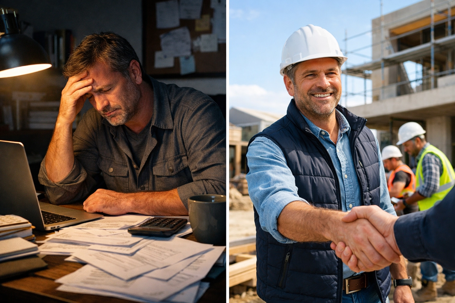 Contractor doing administrative work versus leading business growth and meeting clients