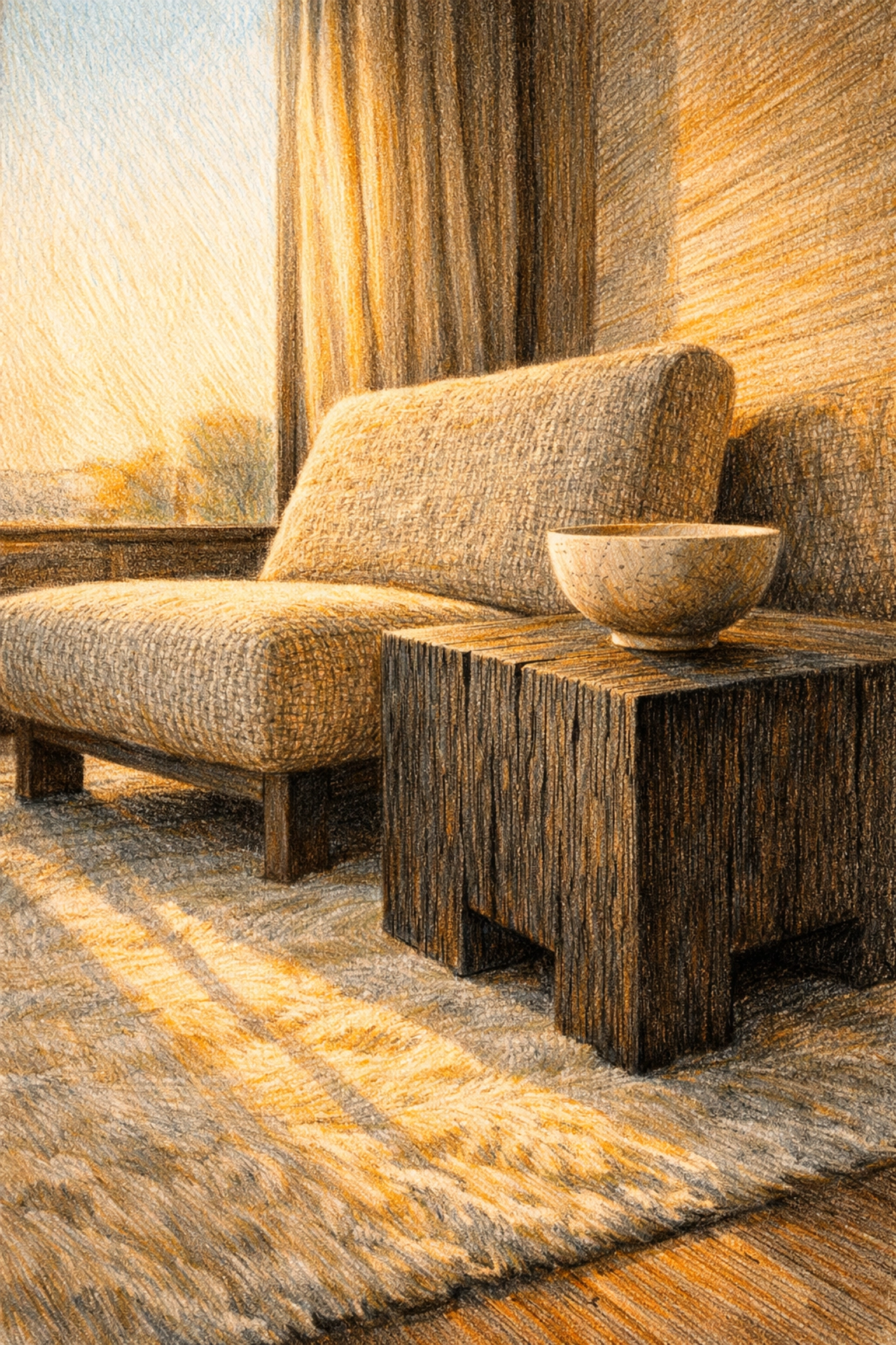 Modern lounge chair in a boutique hotel suite illustrating André Fu's relaxed luxury design.