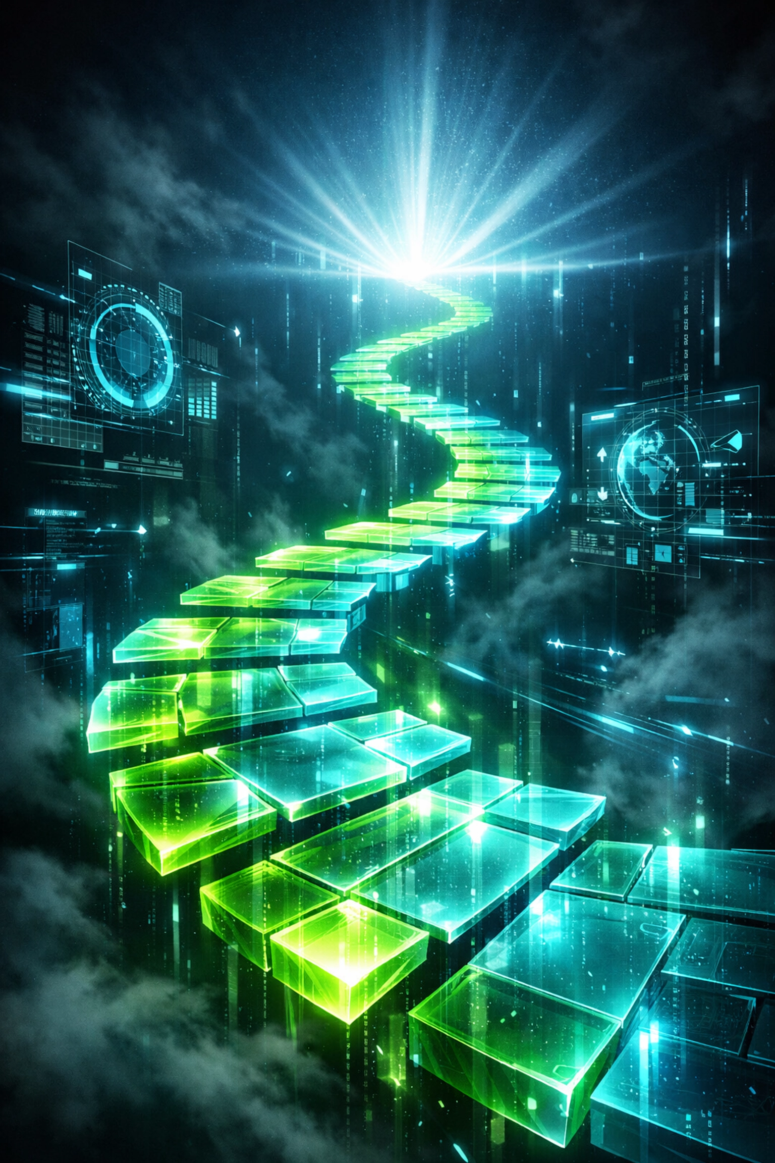 Glowing digital pathway representing personalized learning and AI-driven student success.