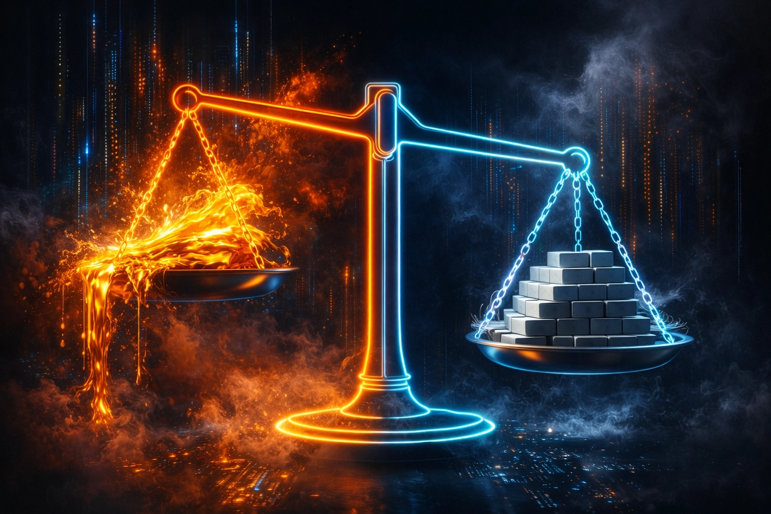 Surrealist Financial contrast between a clean raise and a collapsing two-step structure