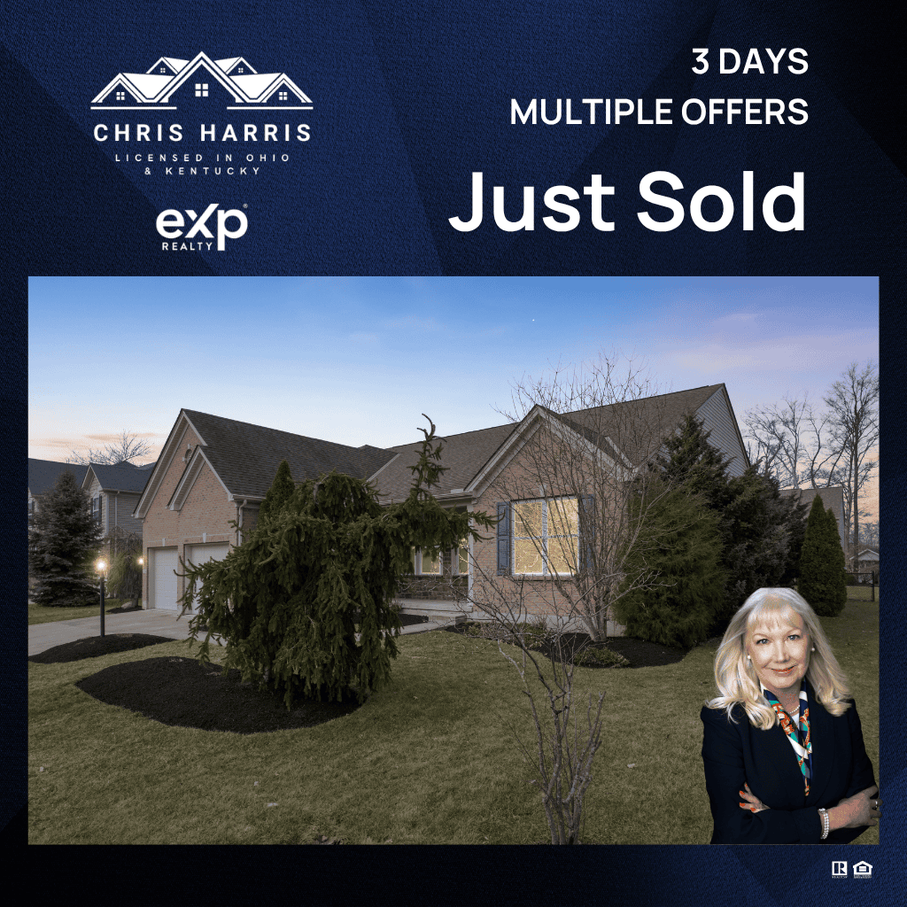 Just Sold - Chris Harris - eXp Realty A home in Greater Cincinnati or Northern Kentucky, sold by Chris Harris of eXp Realty in 3 days with multiple offers. The image features company branding, an agent photo, and a 'Just Sold' announcement above an exterior photo of the sold property. Just Sold - Chris Harris - eXp Realty A home in Greater Cincinnati or Northern Kentucky, sold by Chris Harris of eXp Realty in 3 days with multiple offers. The image features company branding, an agent photo, and a 'Just Sold' announcement above an exterior photo of the sold property.