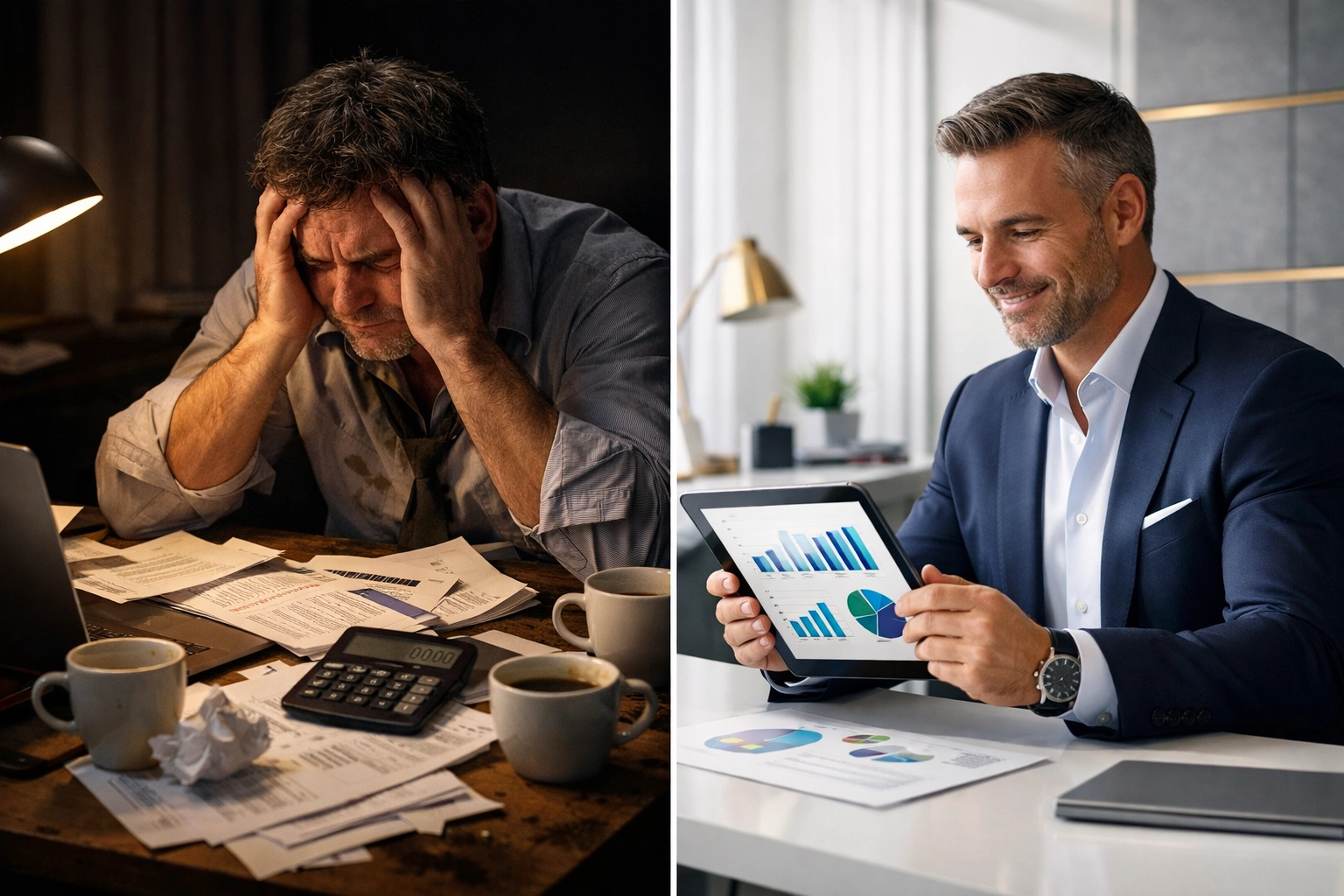 Founder comparing unpredictable hiring costs versus organized fixed-fee recruitment planning