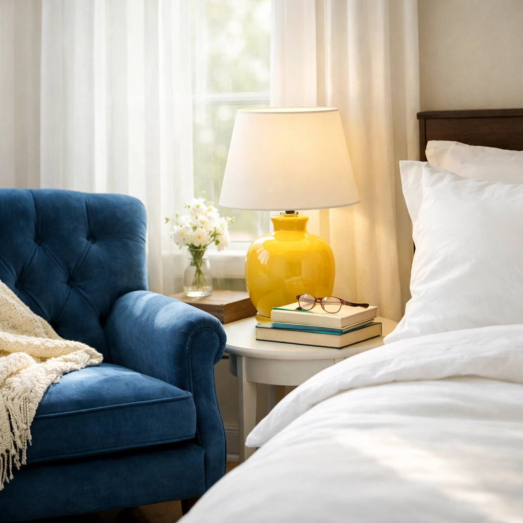 Dust-free Southborough bedroom nook, illustrating the peace of mind from professional house cleaning services.