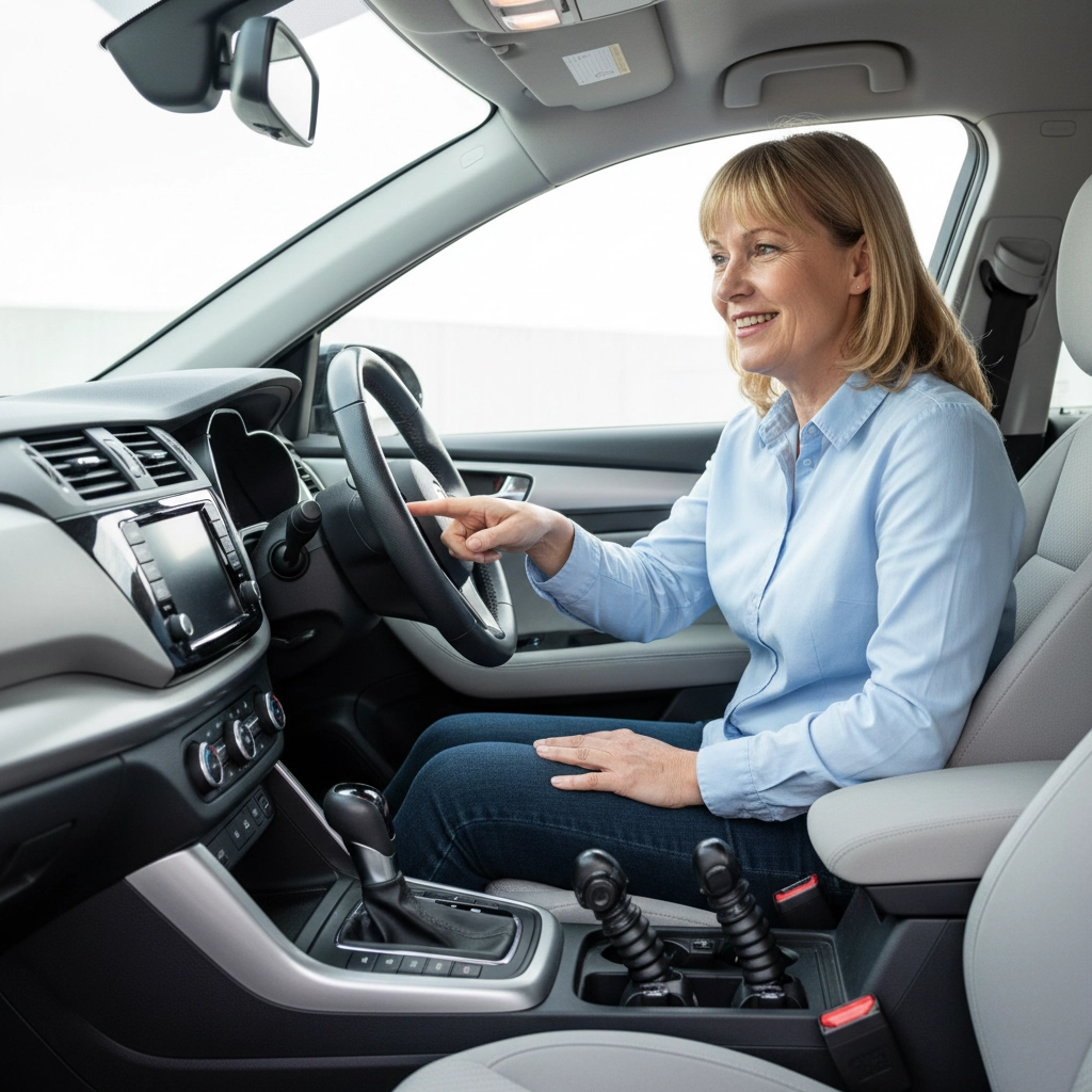 Instructor reviewing manoeuvres during a lesson in Burton-on-Trent at a local driving school