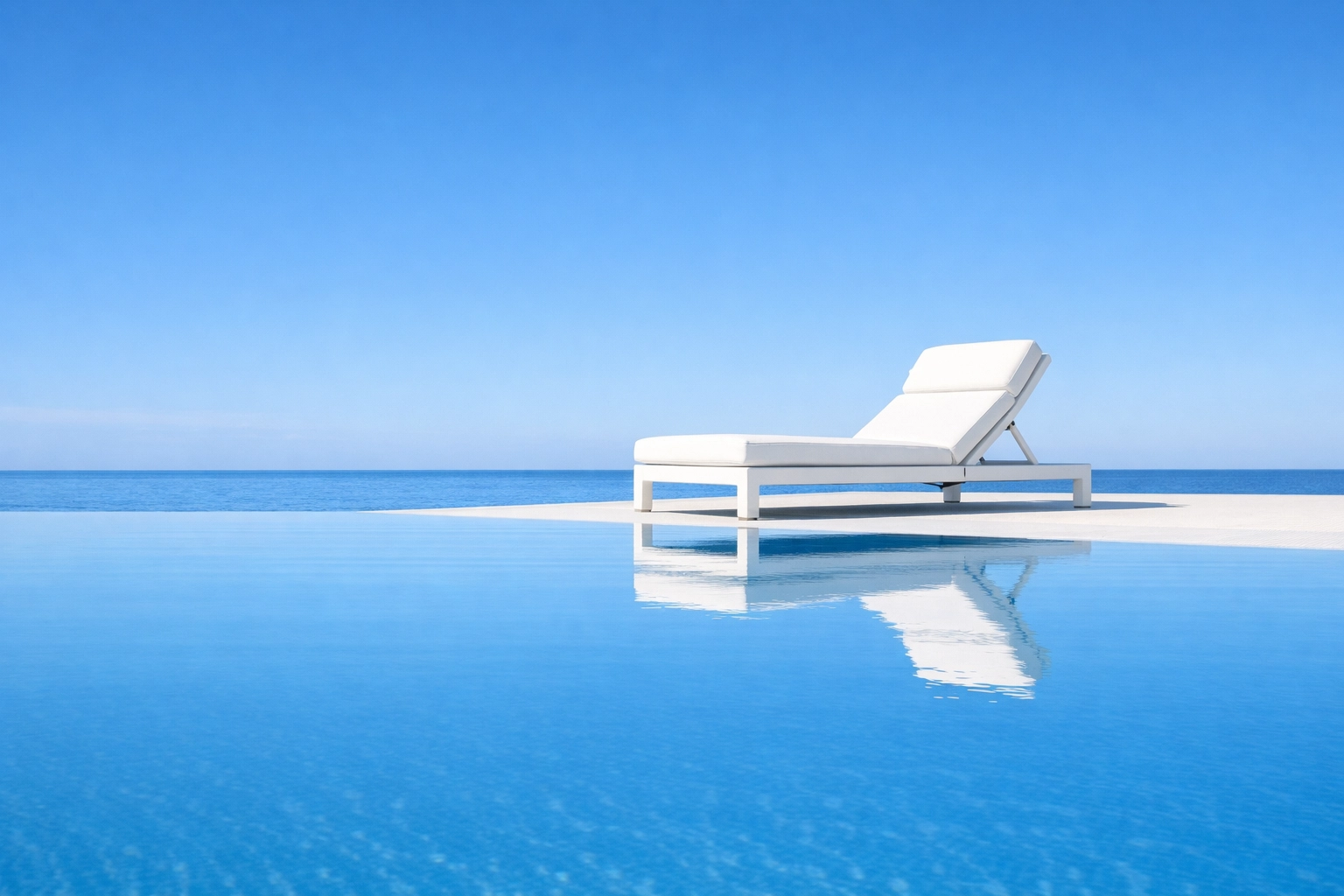 A tranquil poolside scene representing a smooth transition and high success rate to sell my pool route.