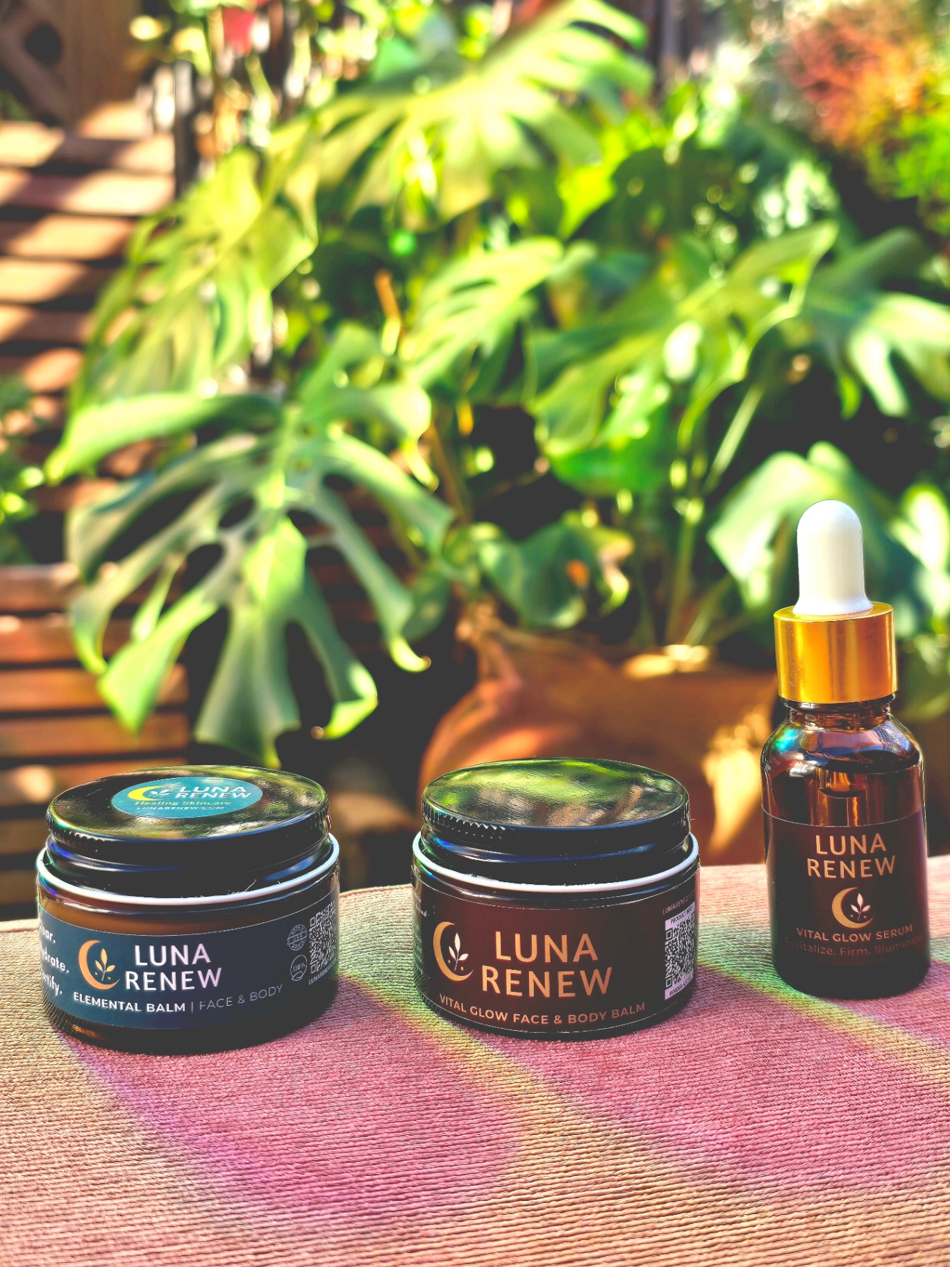 Luna Renew Skincare Products Display