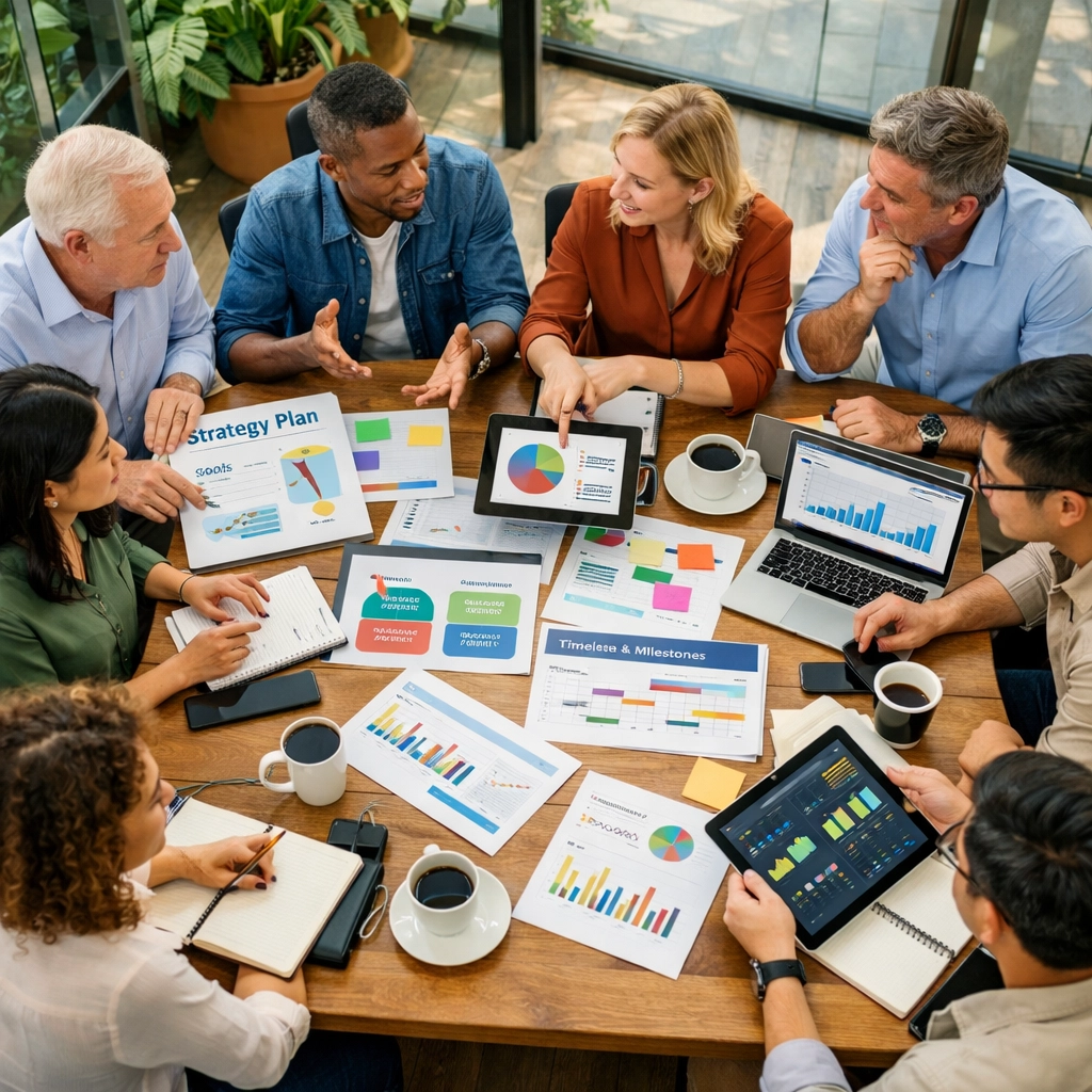 ServiceNow partner selection meeting with strategic planning and ROI analysis