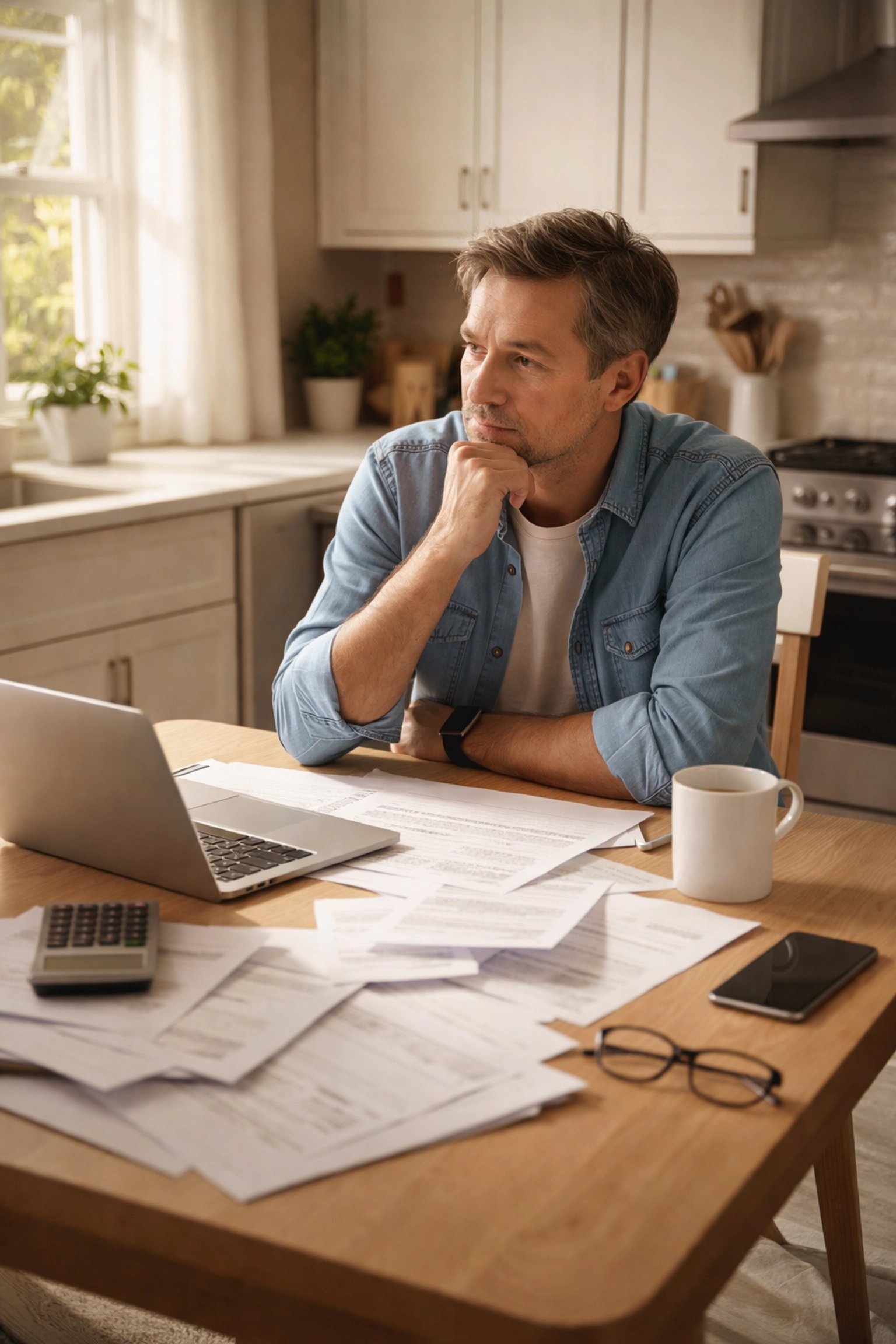 South Jersey homeowner at kitchen table facing real estate decisions and uncertainty