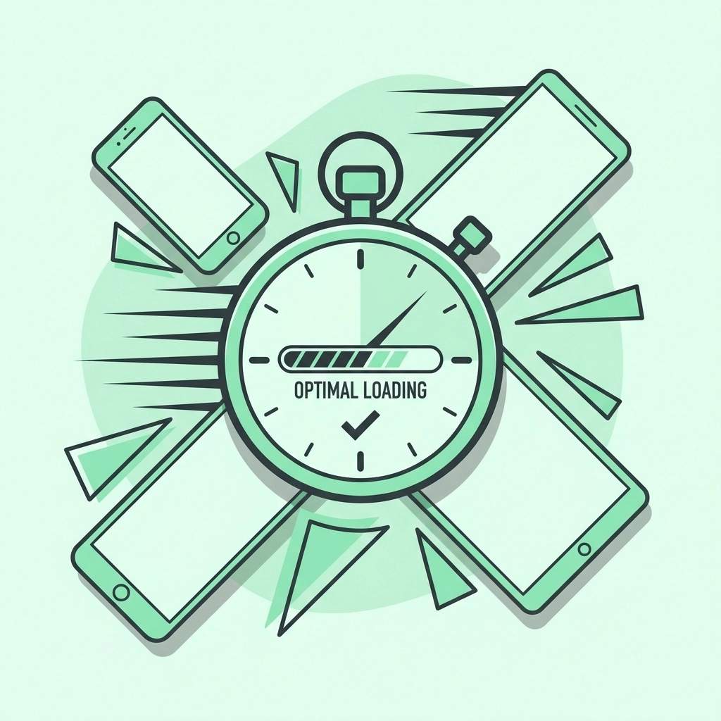 Stopwatch and mobile devices illustrating the importance of website speed and mobile optimization