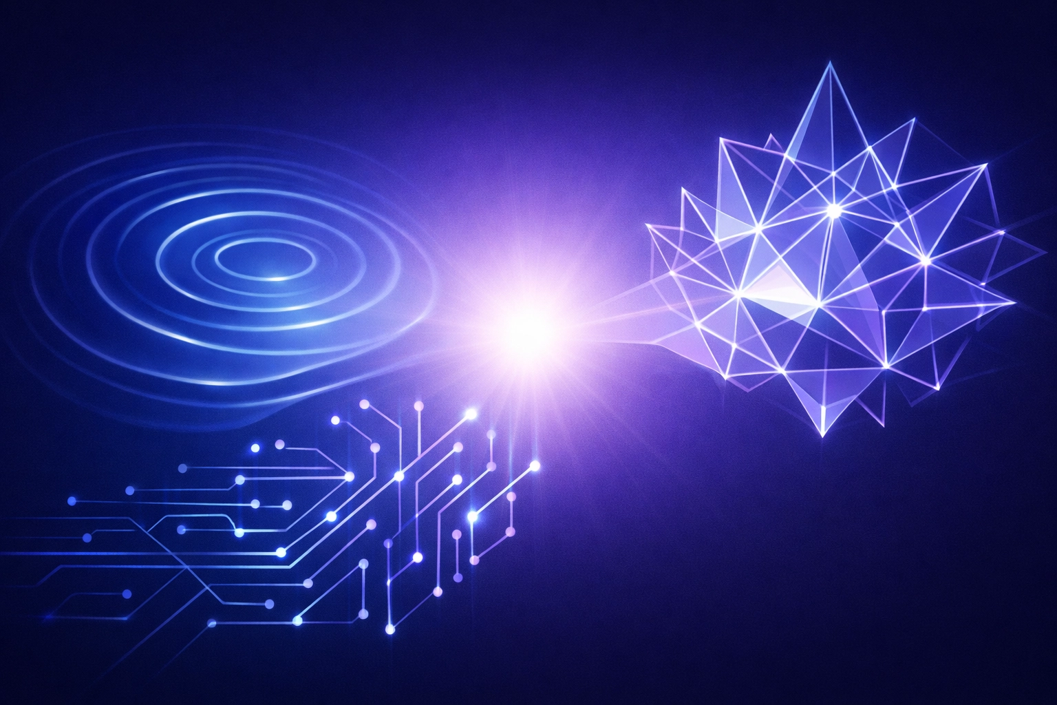 Geometric patterns representing cognitive diversity and AI productivity tools for various work styles.