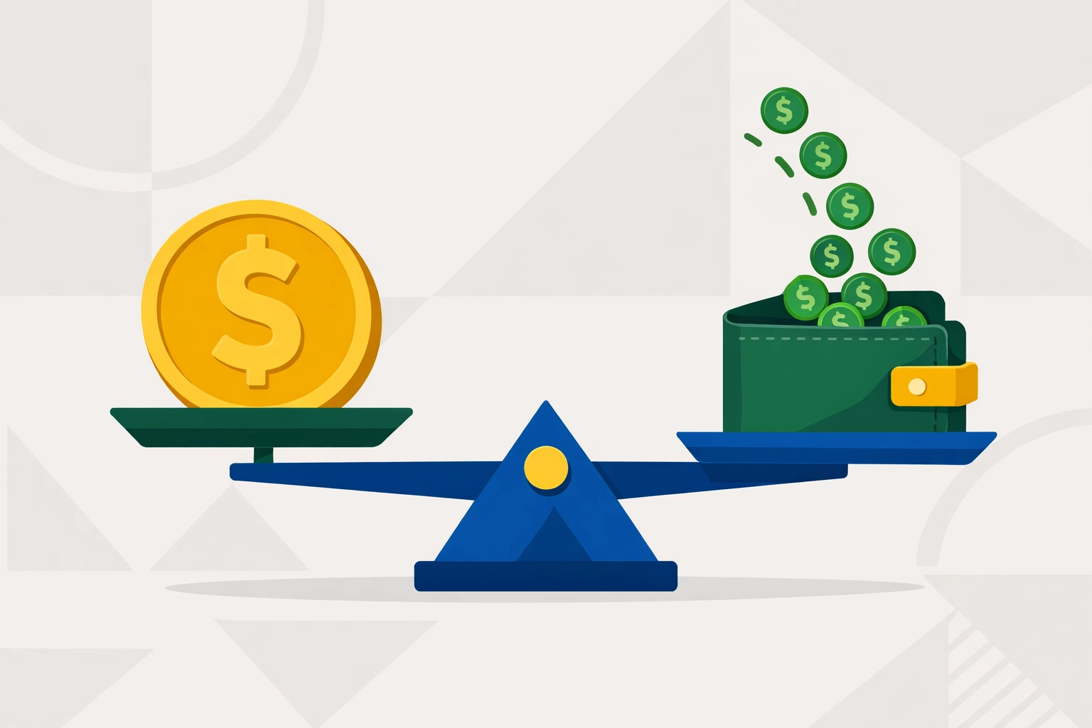 A balance scale illustrating choices to maximize tax refund potential and optimize cash flow.
