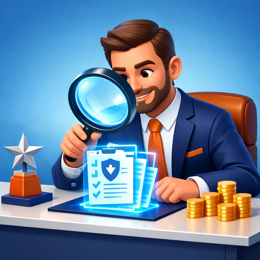 Texas business owner reviewing insurance documents for 2026 budgeting and regulatory transparency.