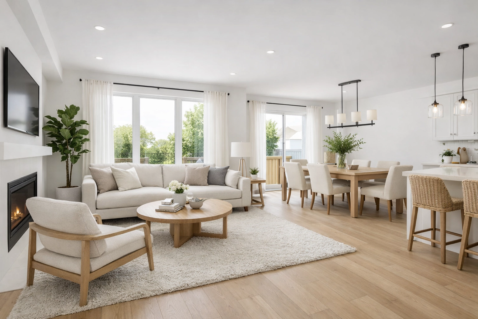 Уютная гостиная в Иннисфиле со стейджингом: как Russian real estate agent Innisfil помогает продать дороже.