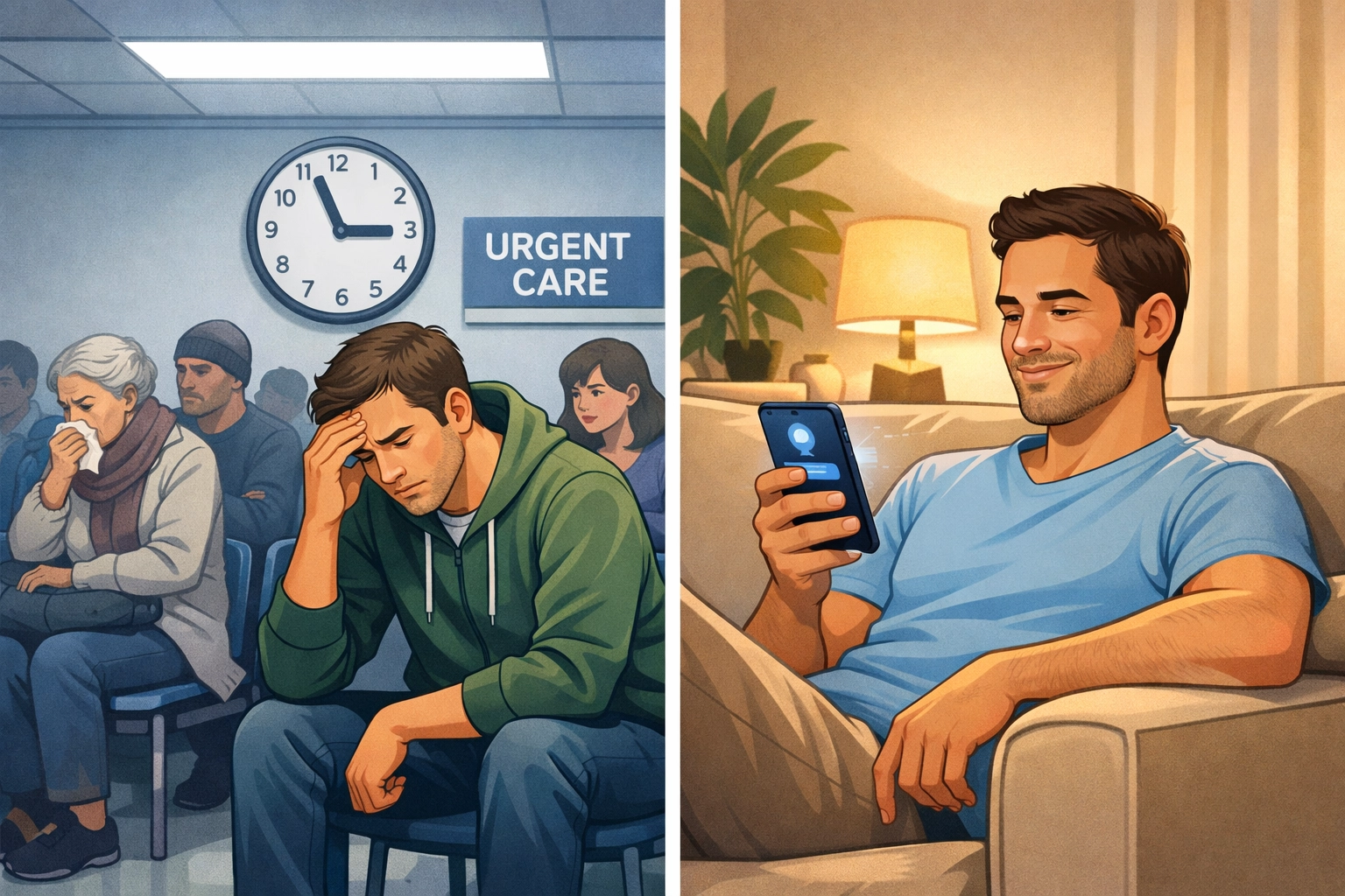 Online urgent care vs in-person clinic comparison for fast sinus infection treatment