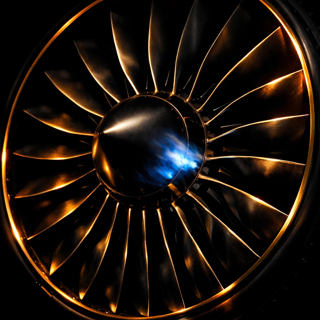 A powerful jet engine turbine representing high-octane speed and flexibility in capital strategy.