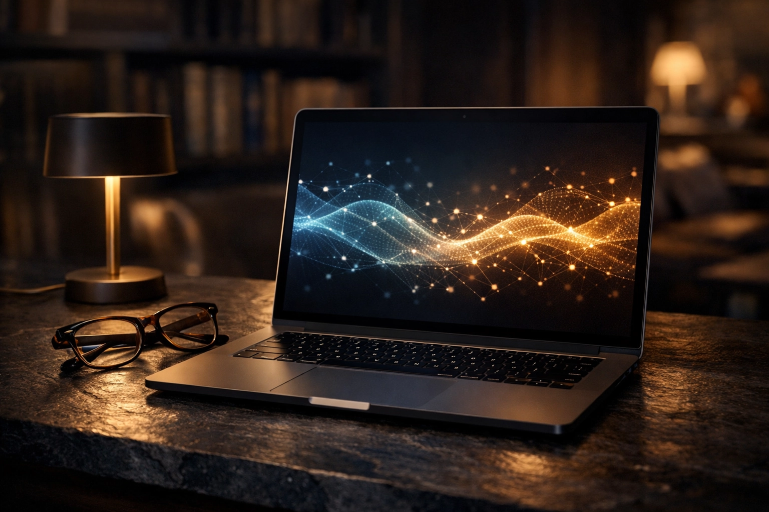 Automated revenue management data and channel manager sync displayed on a professional laptop.