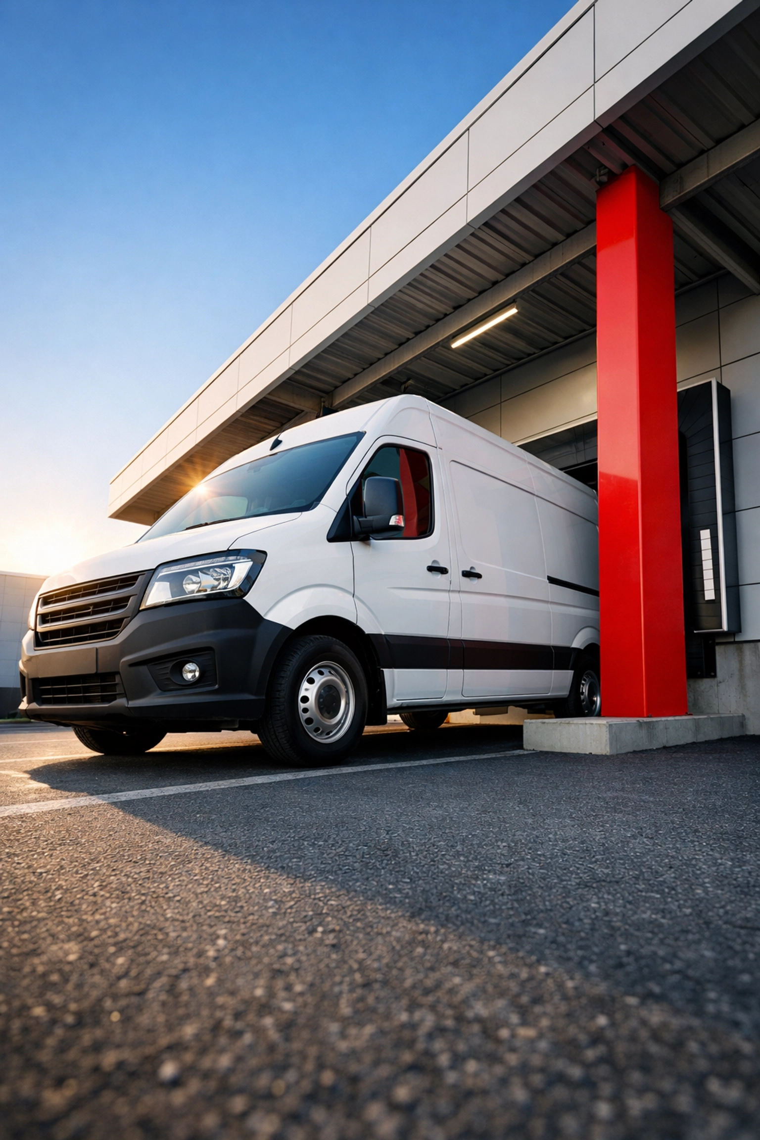 Local distribution vehicle at a Hertford warehouse and fulfilment hub for retail logistics.