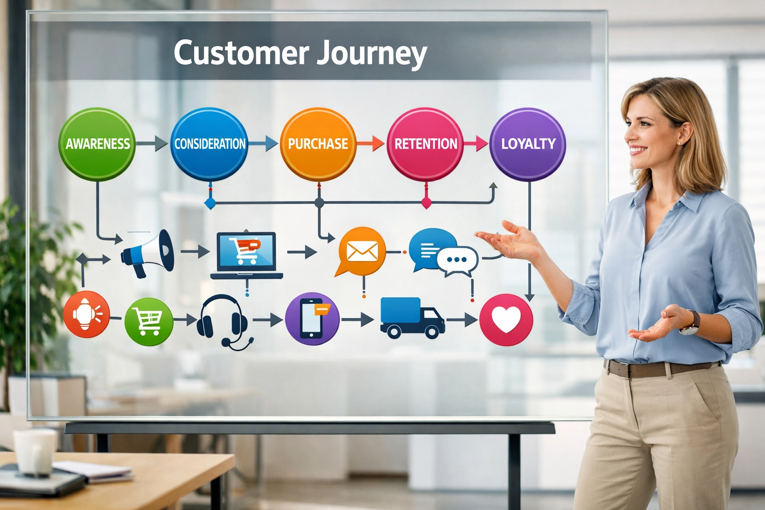 AI marketing customer journey mapping with predictive analytics visualization