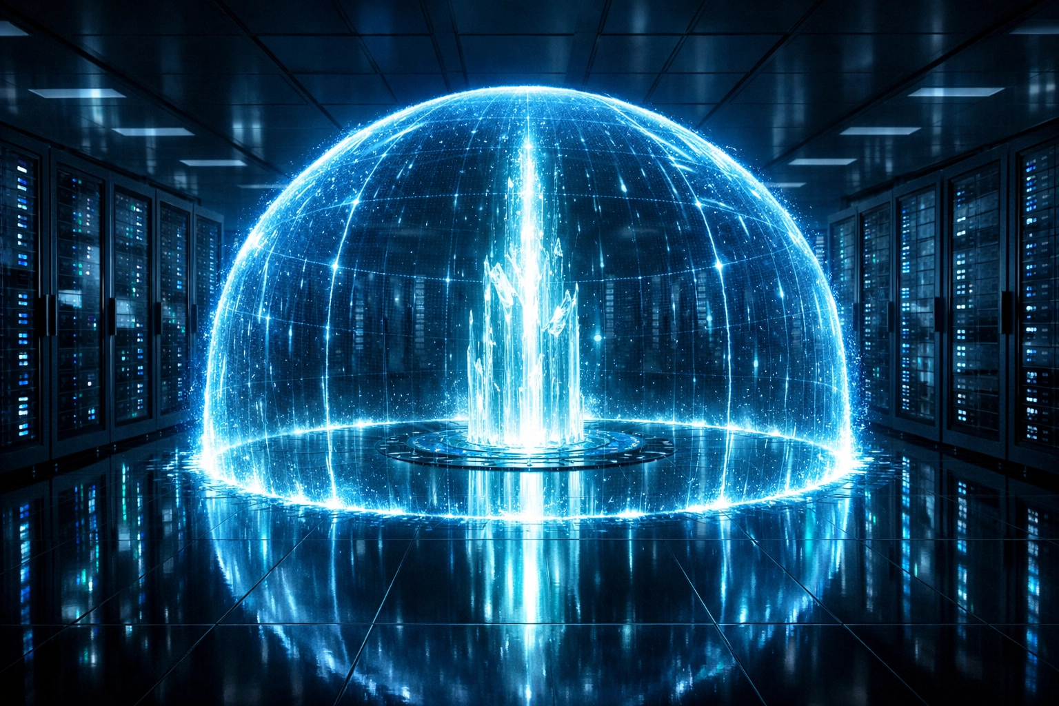 Digital security shield representing data privacy and server protection for enterprise AI tools.