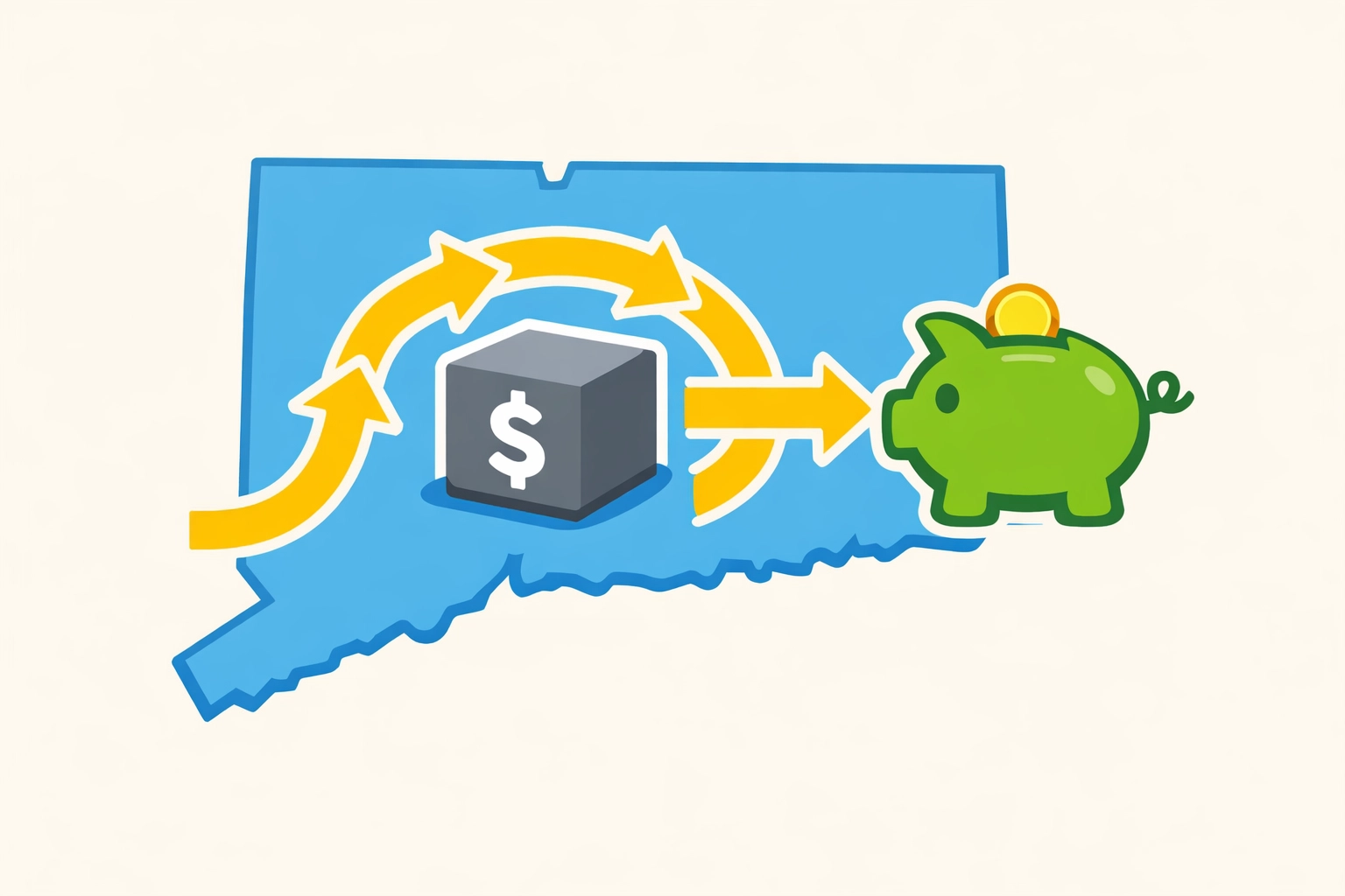 Graphic showing Connecticut PTET and SALT cap workaround strategies for small business tax savings.