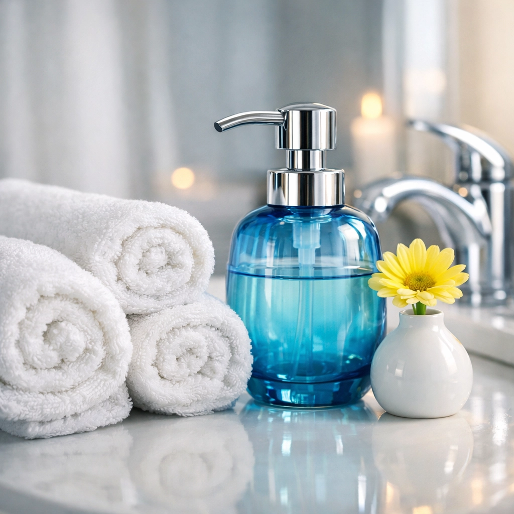Detailed view of a spotless bathroom vanity following a professional weekly house cleaning in Centerville.