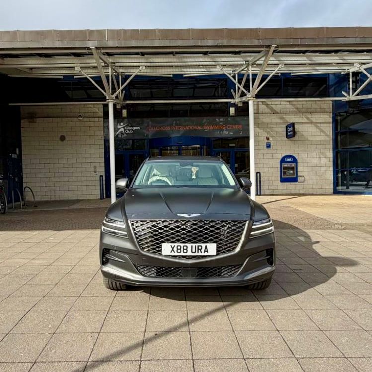 Luxury saloon outside a Glasgow landmark