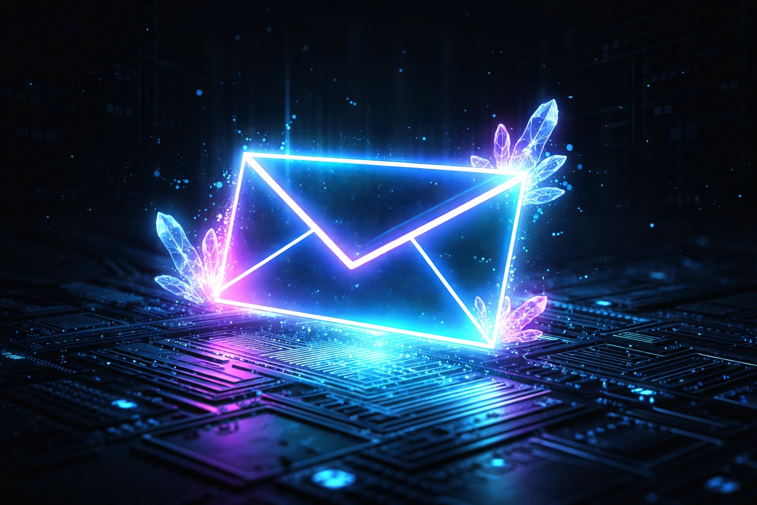 Glowing envelope symbolizes the power of owned email lists for direct customer communication in digital marketing.