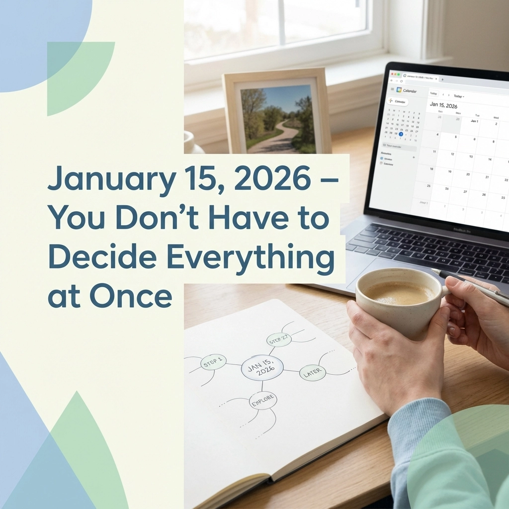 [HERO] January 15, 2026 – You Don't Have to Decide Everything at Once