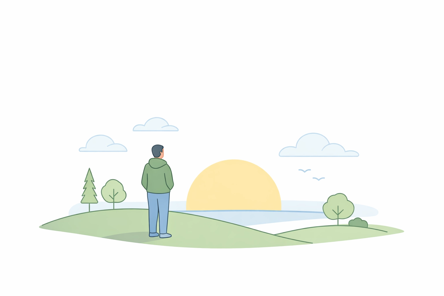 Tranquil illustration of a person finding clarity at Finding Light Counselling in Adelaide.