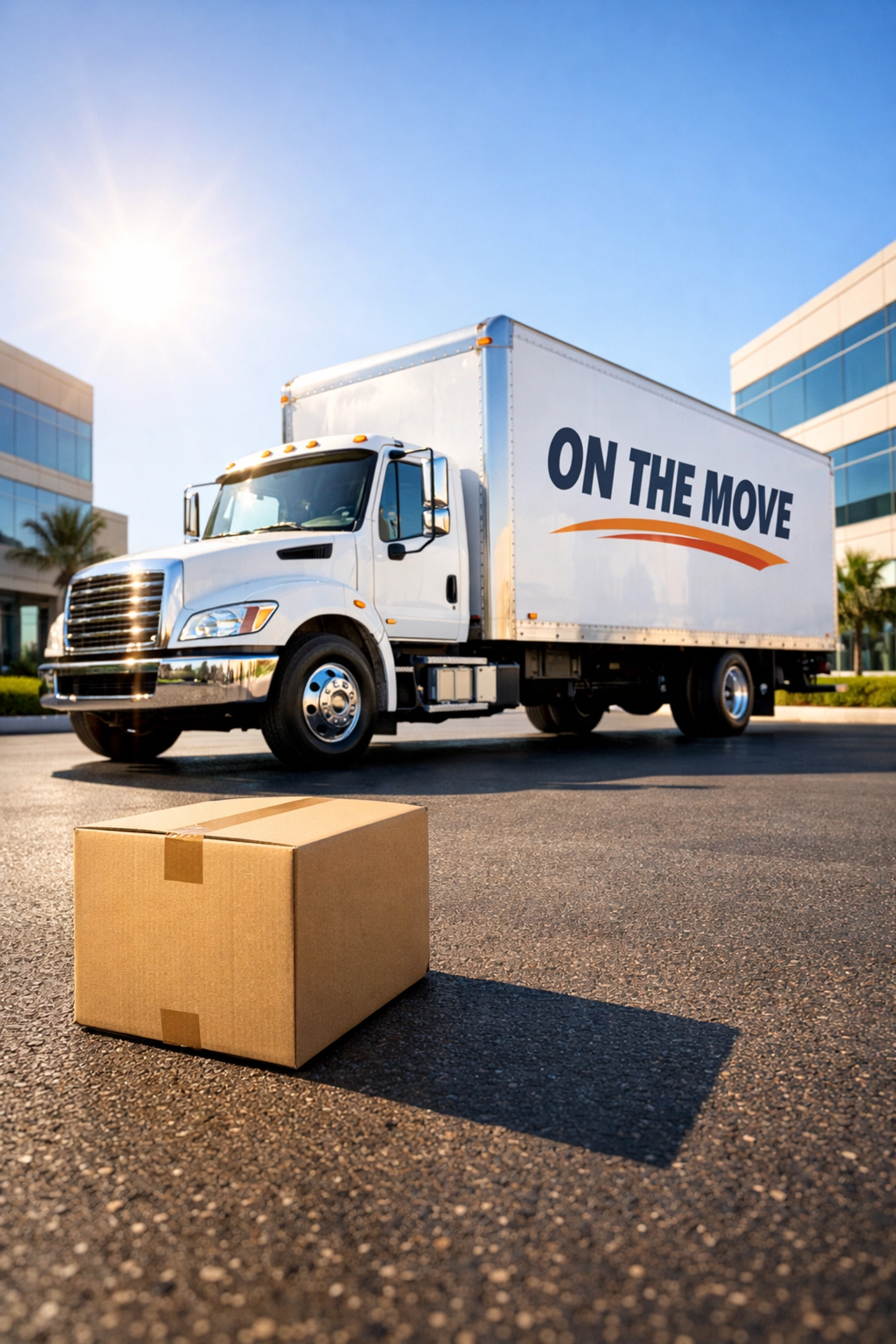 Professional On The Move truck ready for efficient business relocation services in the GTA.