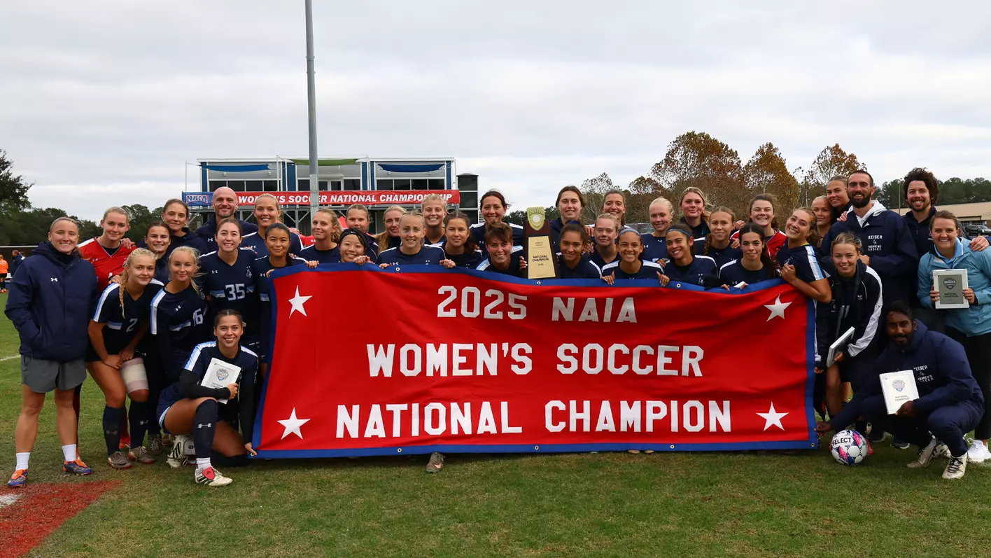 NAIA Women's Soccer National Champion team celebration