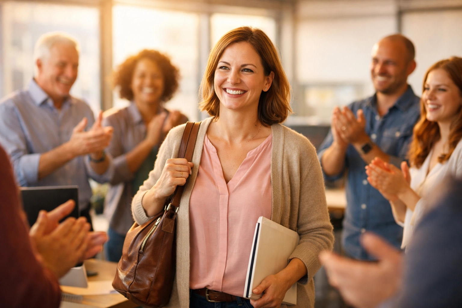 Employee returning to work after workplace injury with coworker support