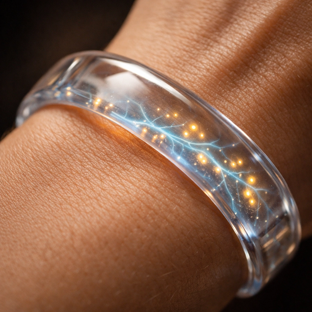 Wearable bio-health tracker monitoring real-time biomarkers for proactive healthcare.